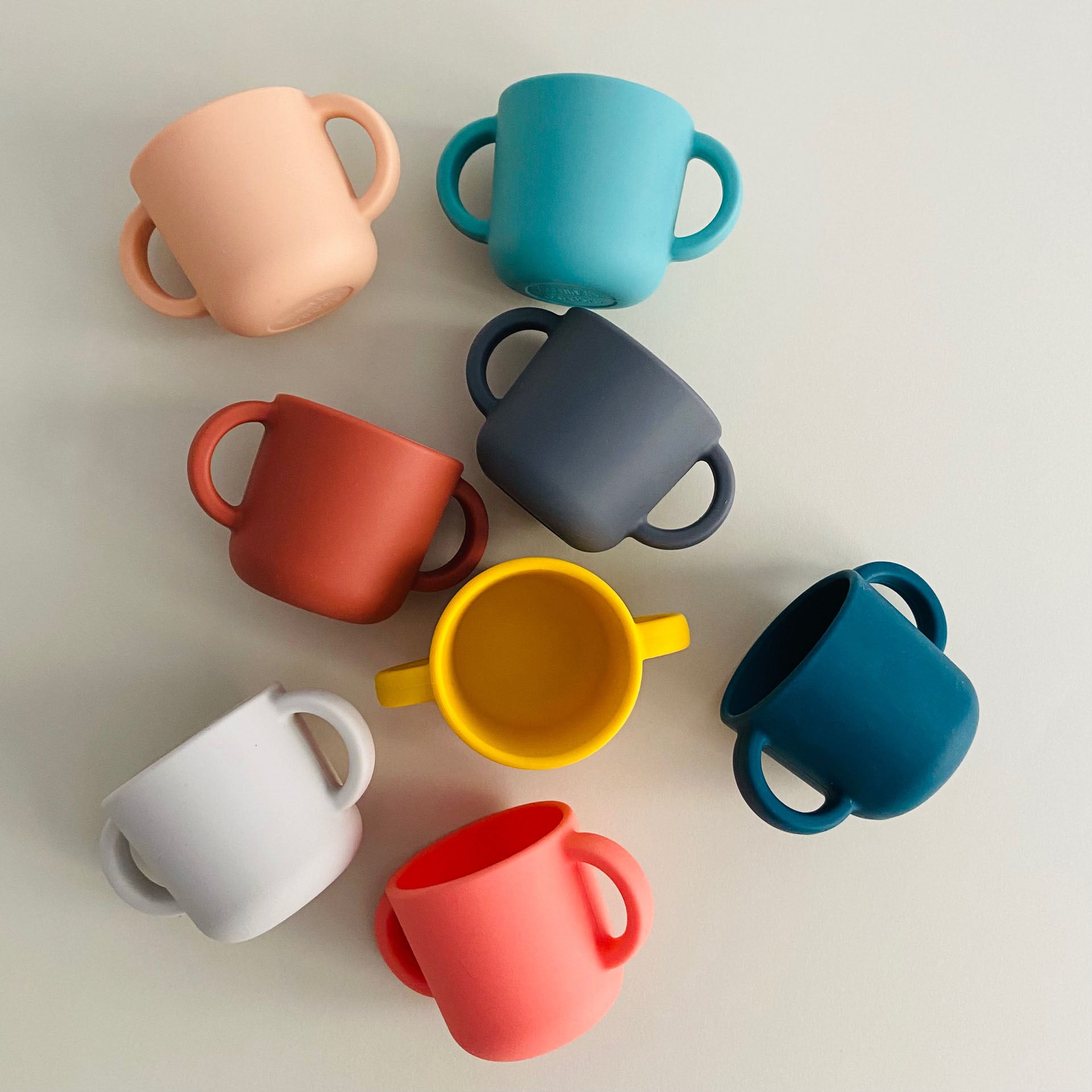 baby coffee cup Mushie - Silicone Training Cup + Straw