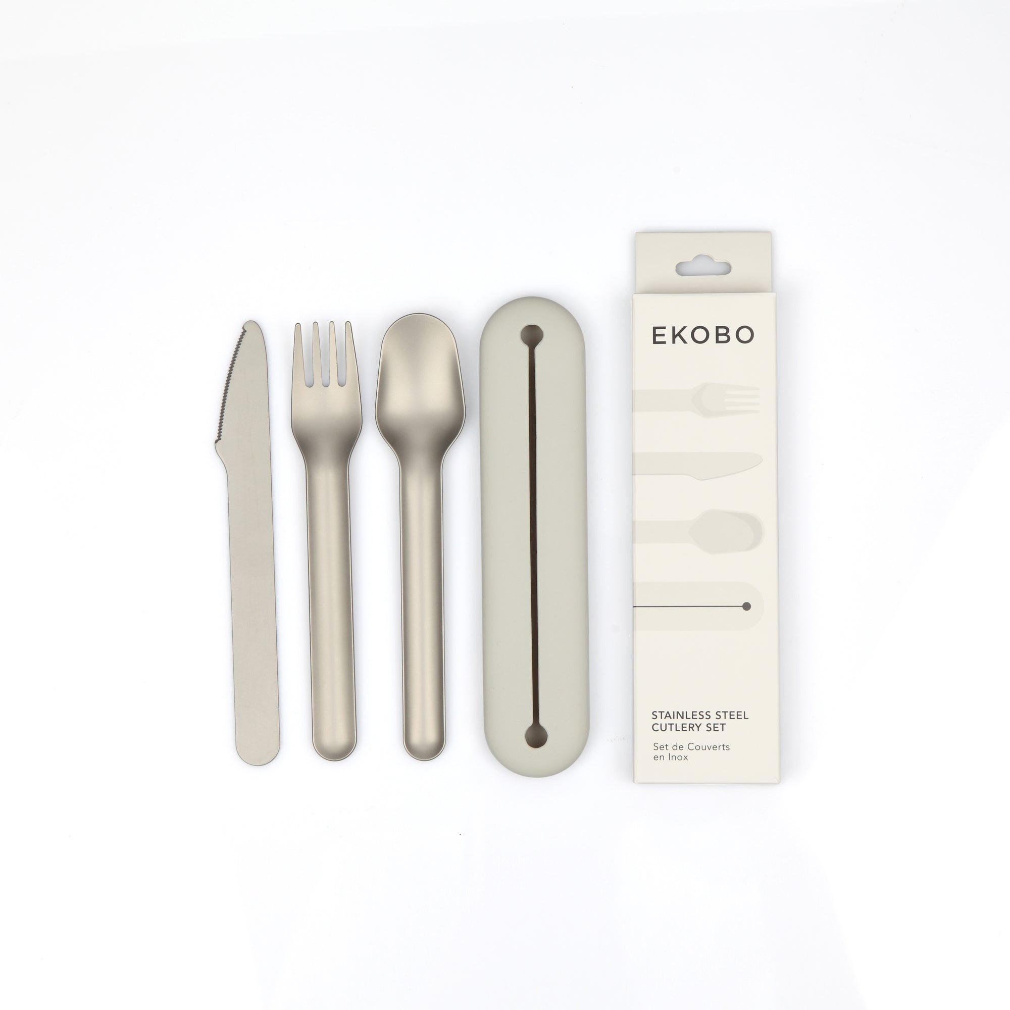 Stainless Steel Cutlery Trio with Silicone Case
