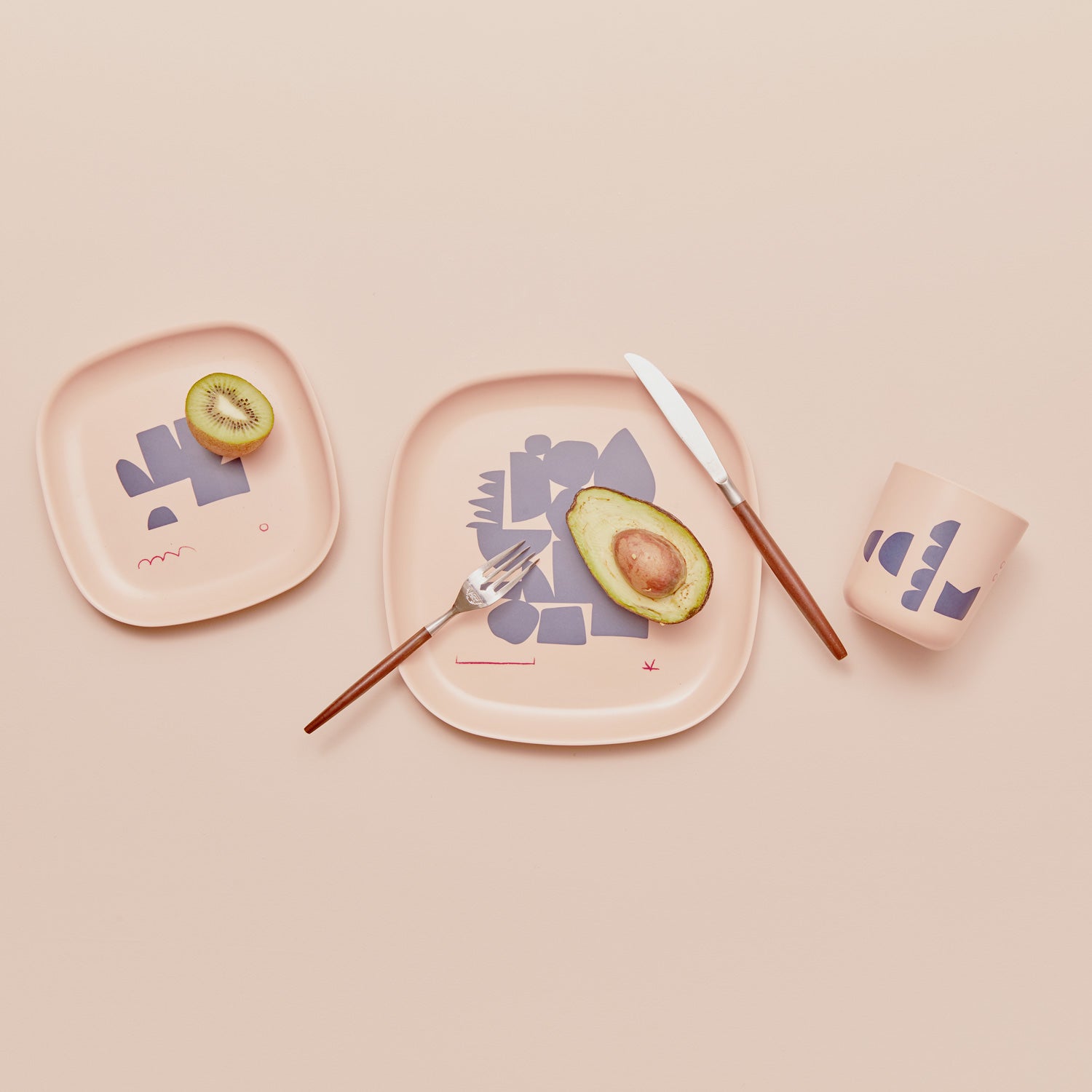 Illustrated Medium Cup Set #color_Blue Series