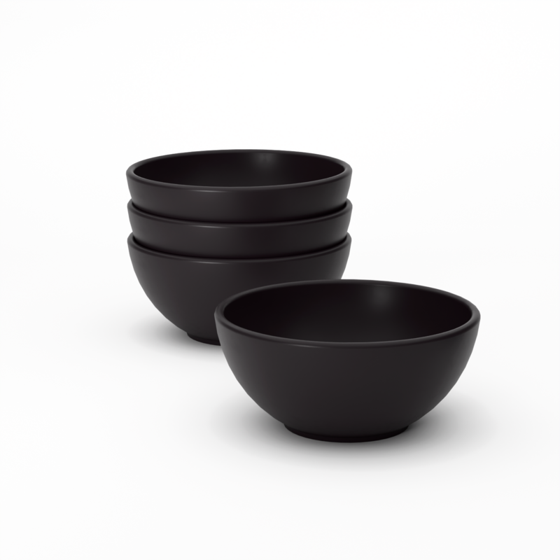 Round Small Bowl - Set of 4 #color_Black