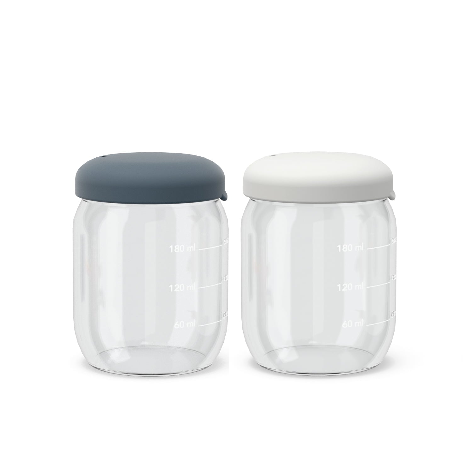Food Storage Jar Set in Borosilicate Glass - 6 oz #color_Cloud-Storm