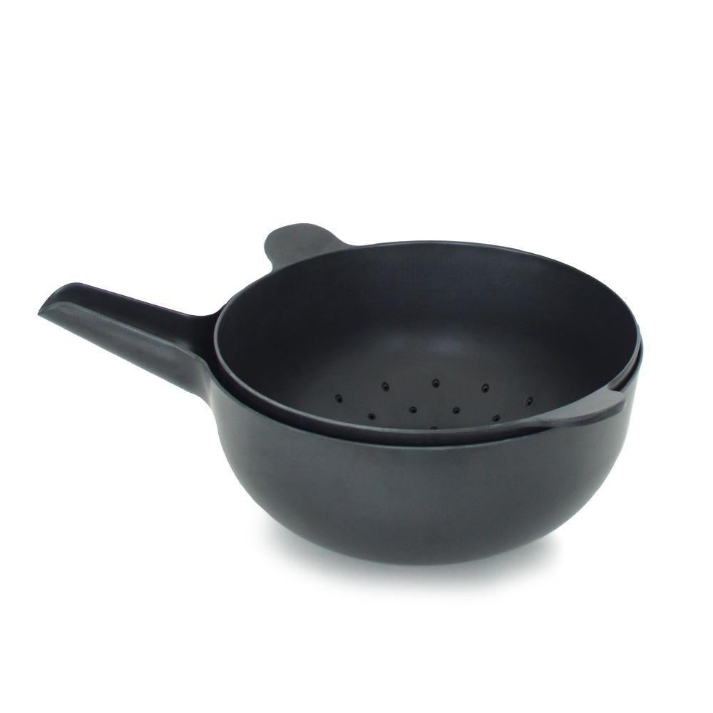Large Mixing Bowl and Colander Set #color_Black