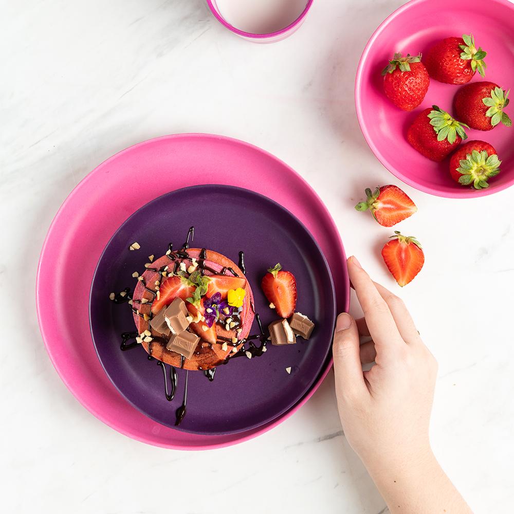 Kids Plate - Set of 4 #color_Rose