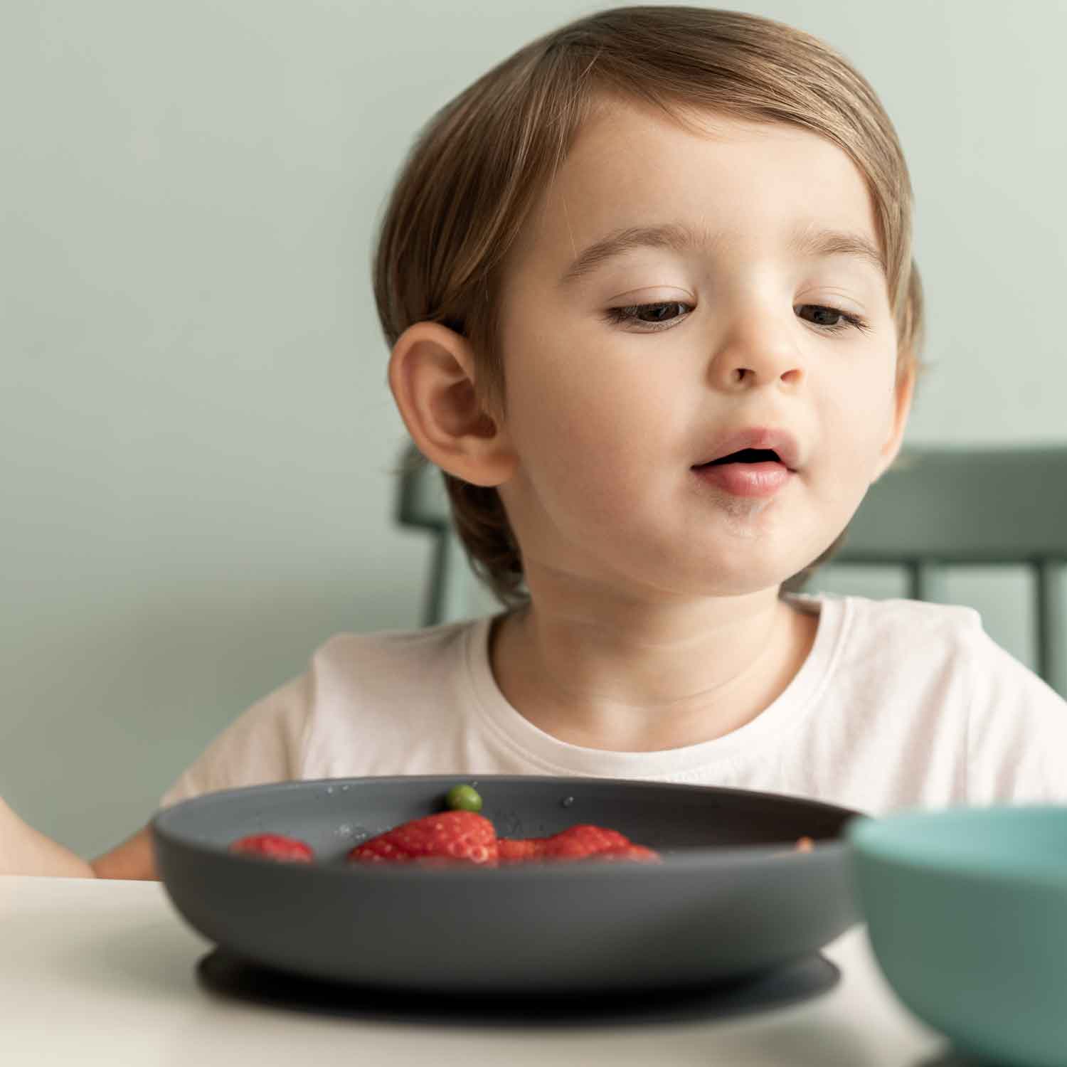 Silicone Suction Baby Plate Set #color_Cloud / Storm