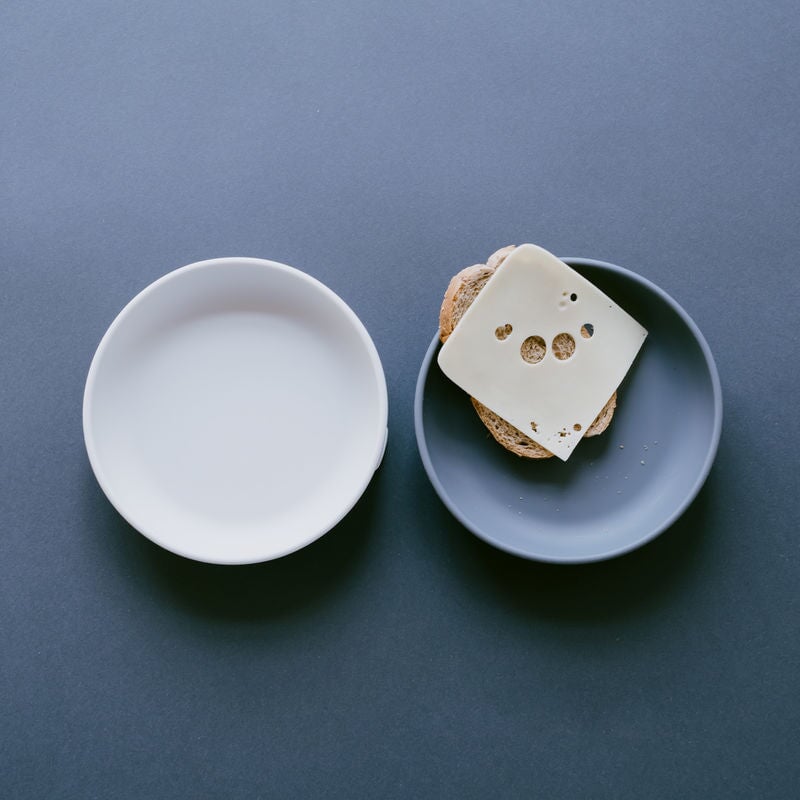 Duo Suction Plate & Spoon Set #color_Cloud-Storm