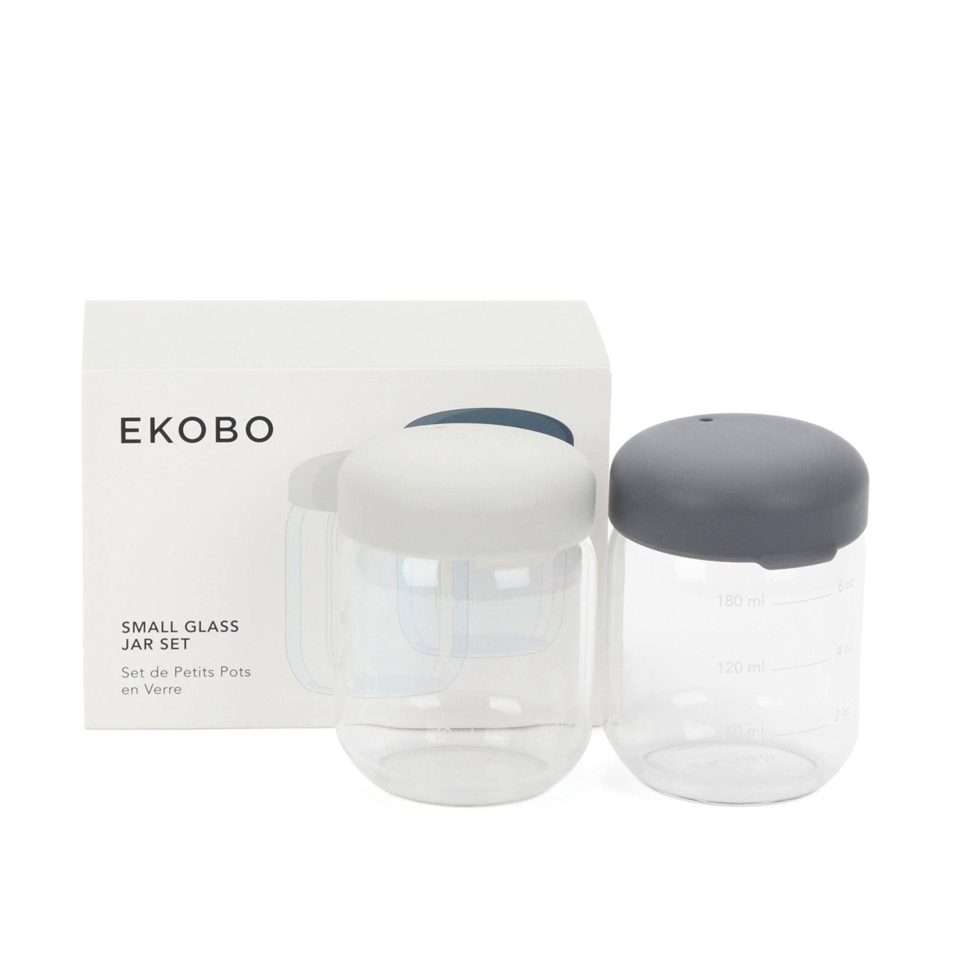 Food Storage Jar Set in Borosilicate Glass - 6 oz #color_Cloud-Storm