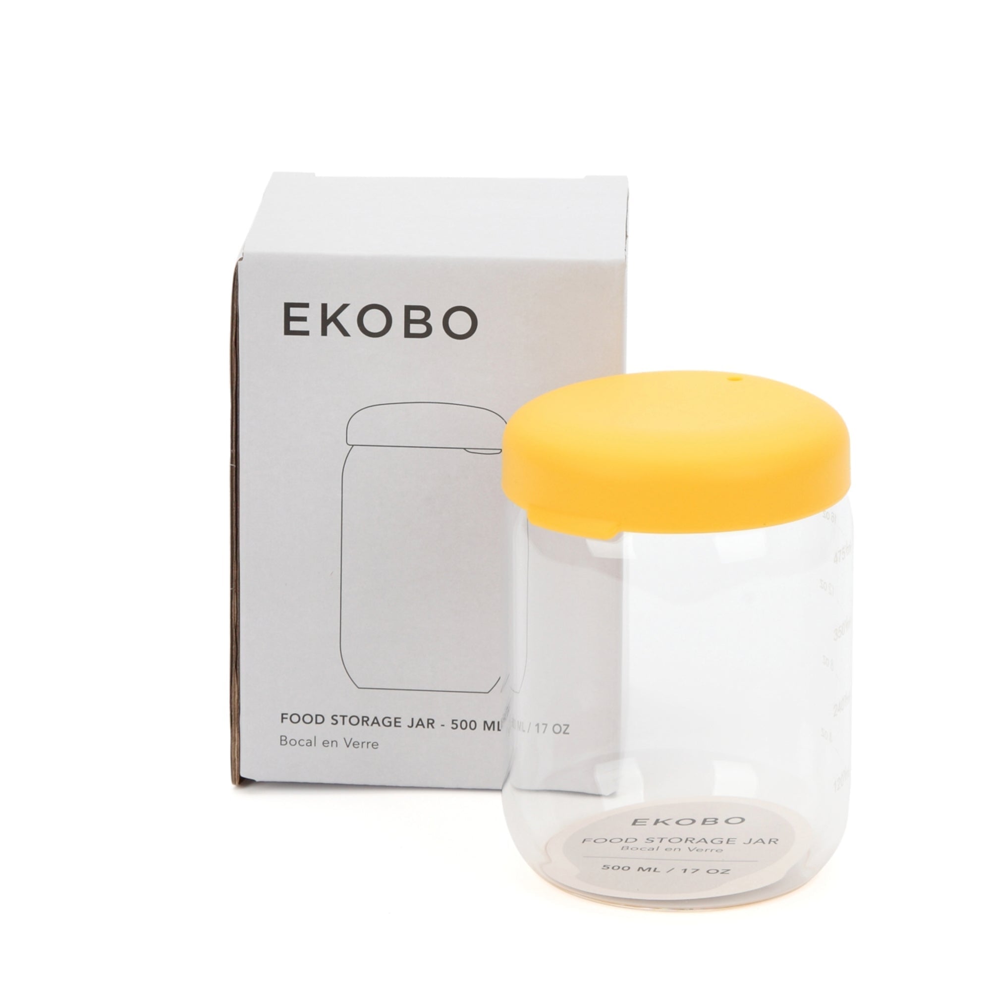 Food Storage Jar in Borosilicate Glass - 17 oz #color_Mimosa
