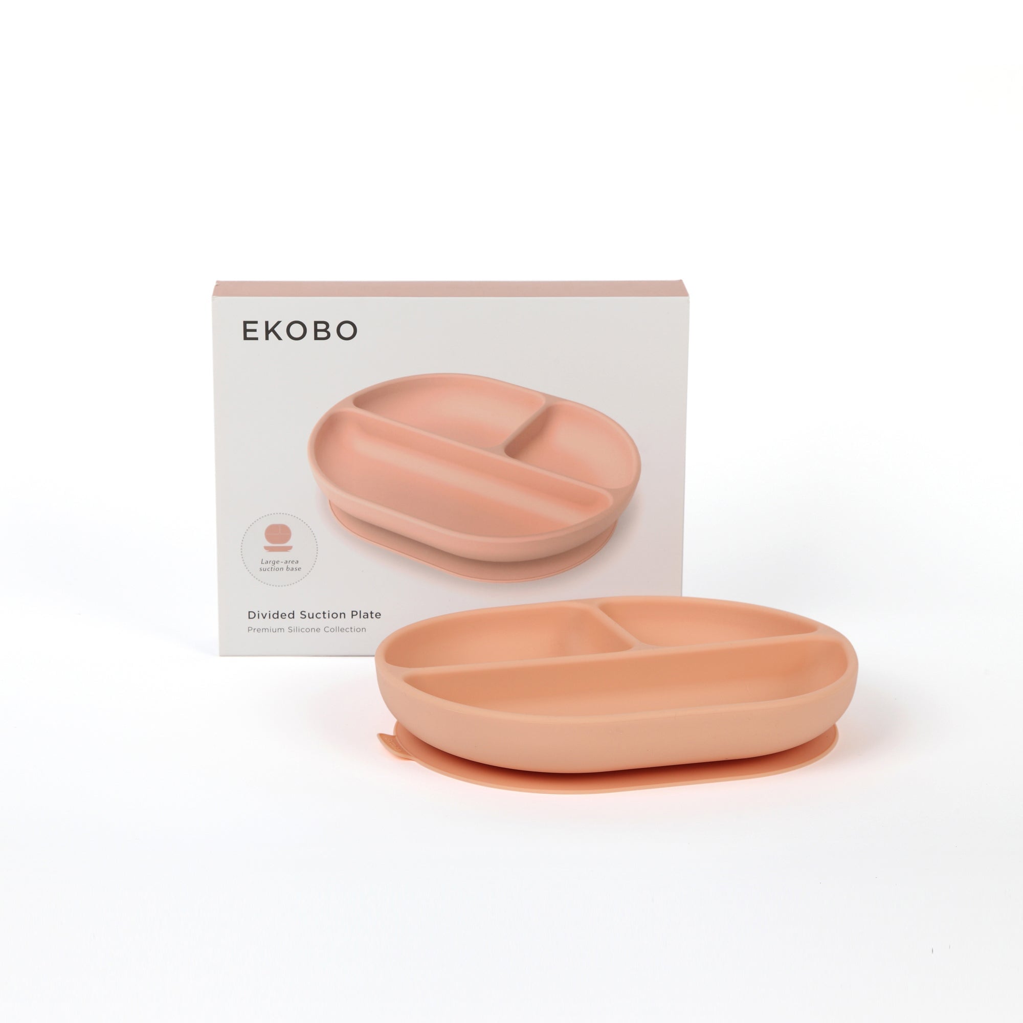 Silicone Divided Baby Suction Plate #color_Blush