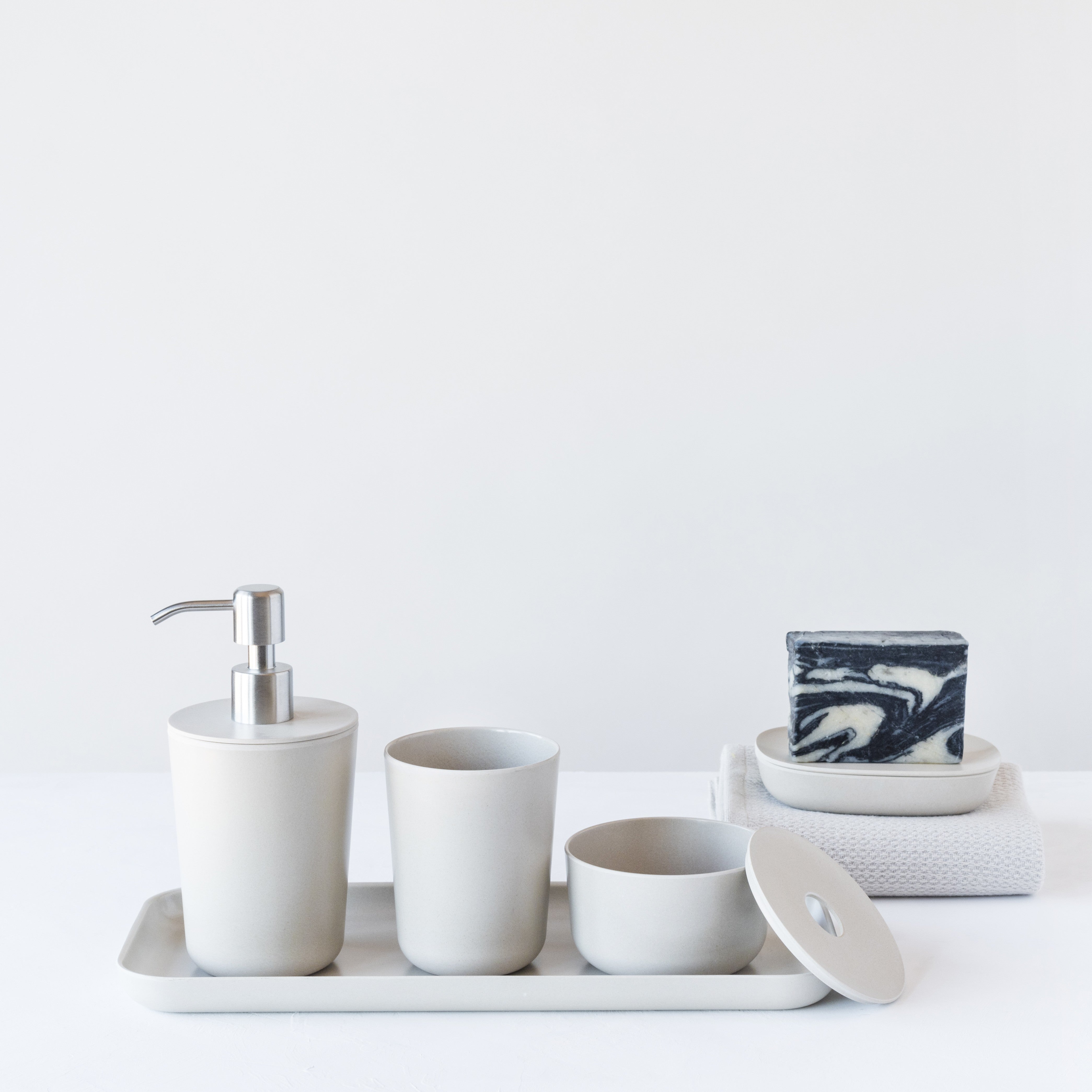 4-Piece Bathroom Counter Set - Stone