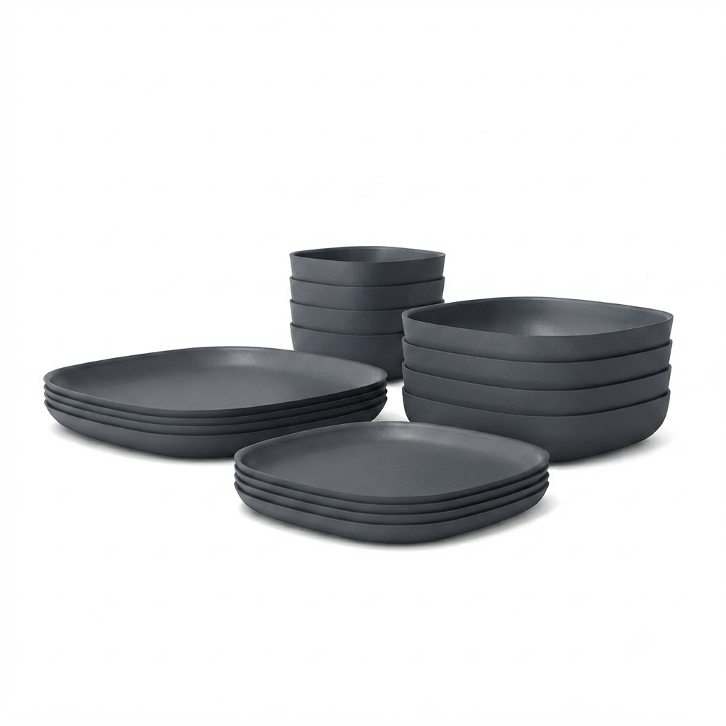 Dining Essentials 16 Piece Set #color_Smoke