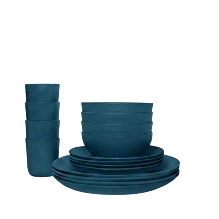 Dining Essentials - 16 Piece Round Set #color_Blue Abyss