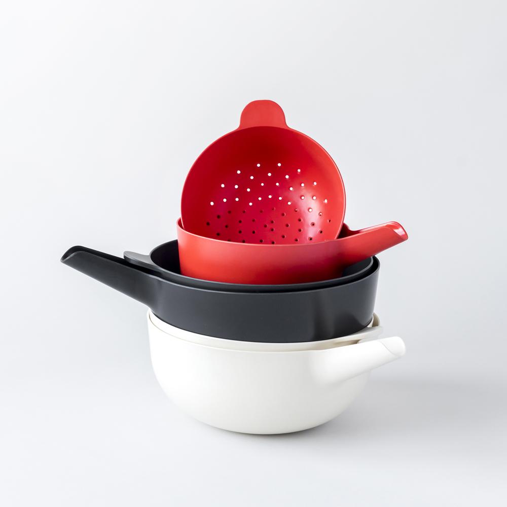 Large Mixing Bowl and Colander Set #color_Tomato