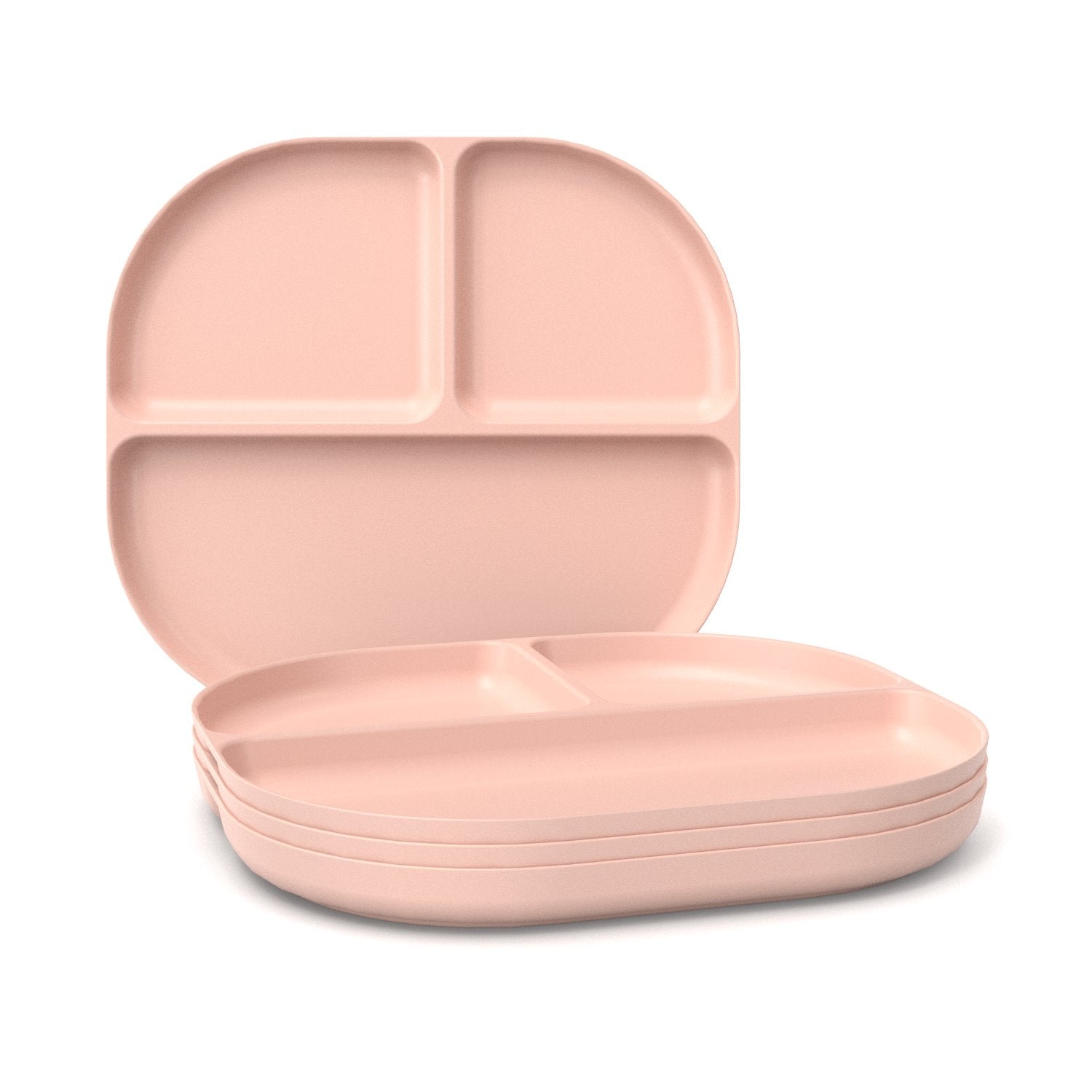 Divided Plate with rim - Set of 2 #color_Blush