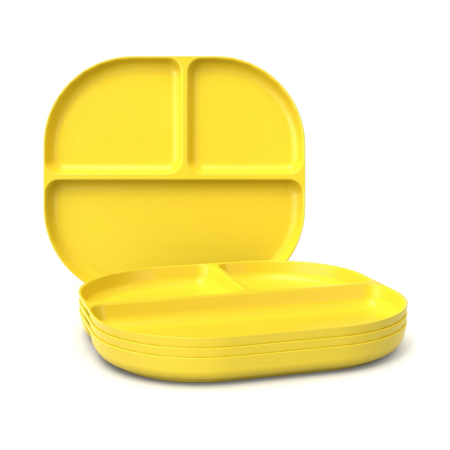 Divided Plate with rim - Set of 2 #color_Lemon
