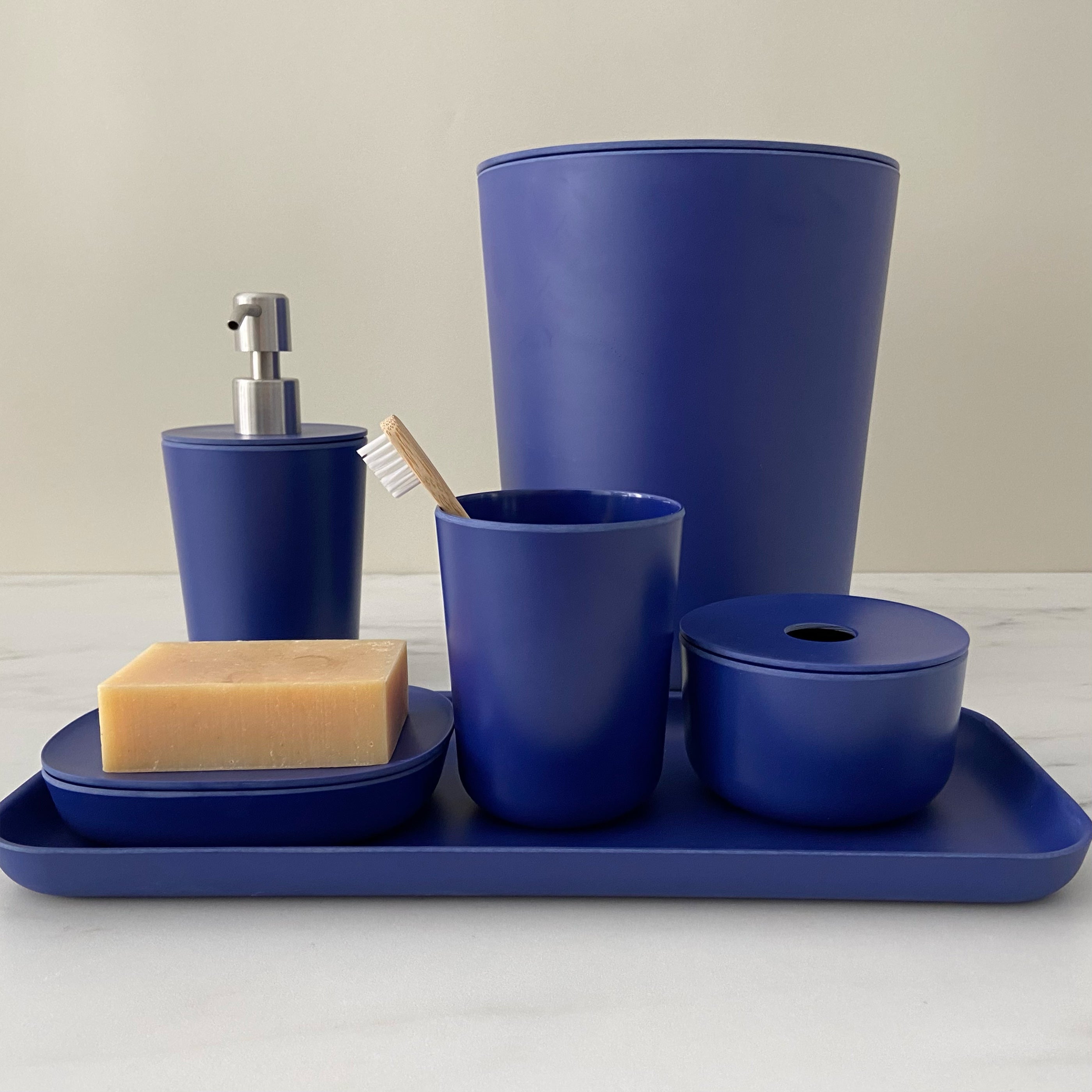 4-Piece Bathroom Counter Set - Royal Blue