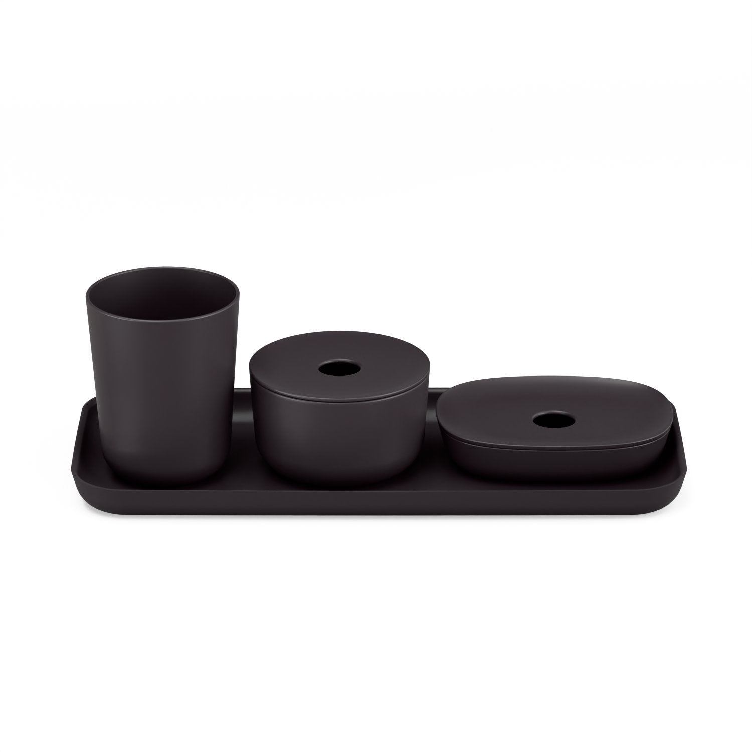 4-Piece Bathroom Counter Set #color_Black