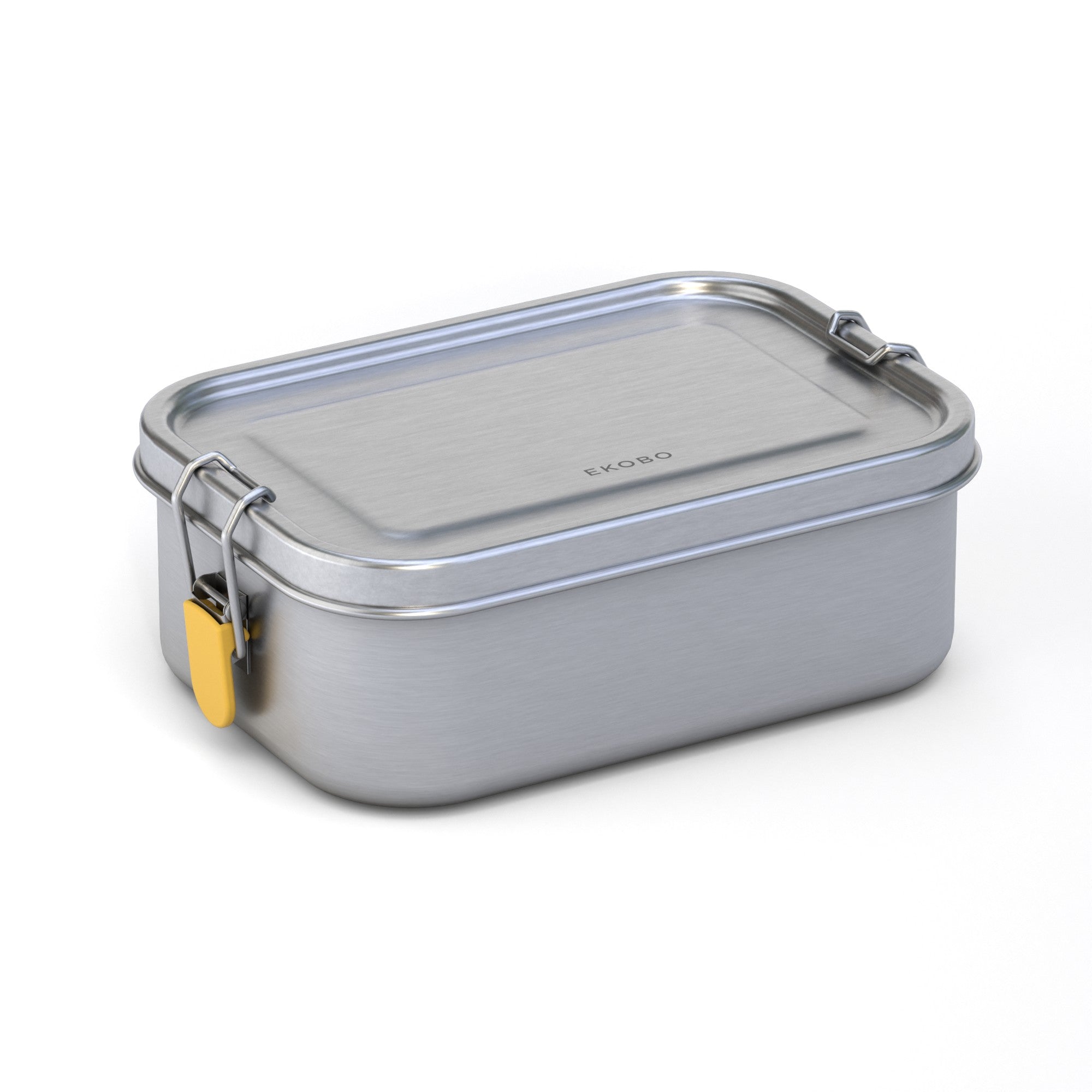 Stainless Steel Lunch Box with heat safe insert #color_Lemon
