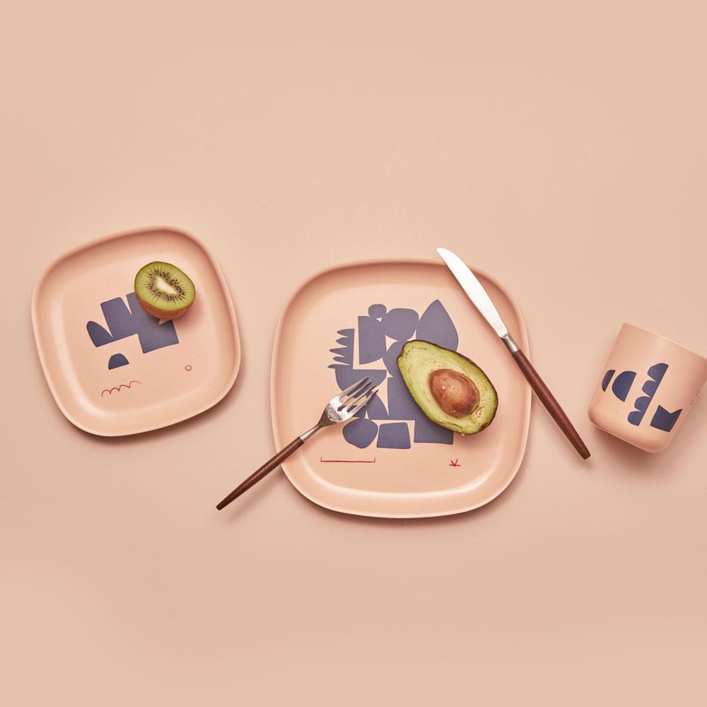 Illustrated Side Plate Set #color_Blue-Series
