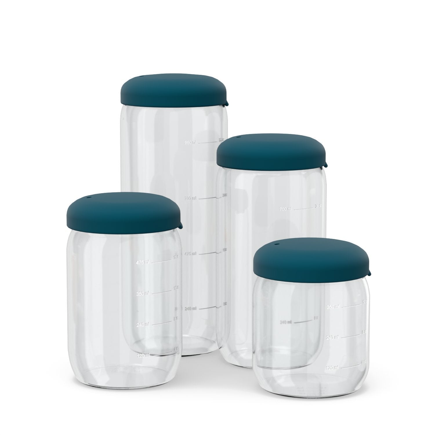 Food Storage Jar in Borosilicate Glass - 25 oz #color_Blue Abyss
