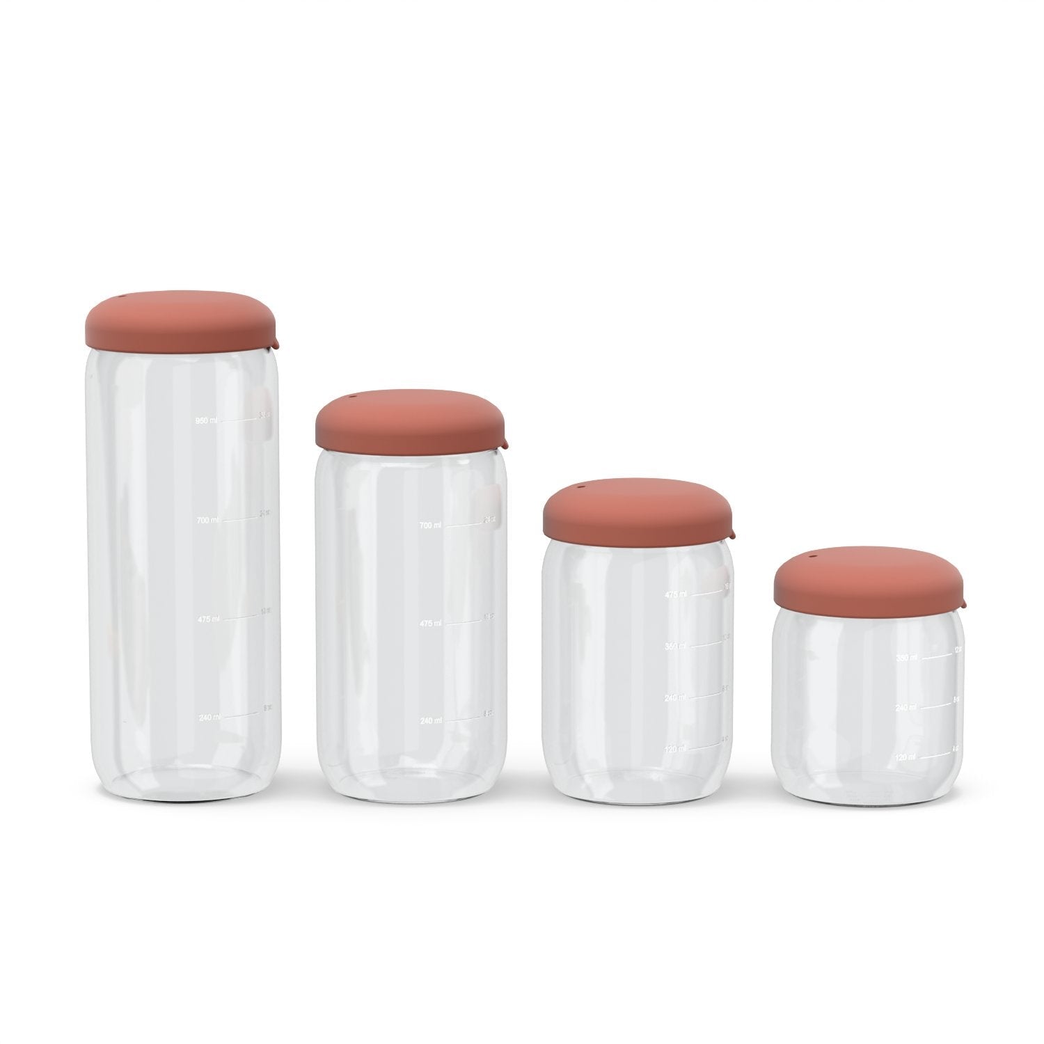 Food Storage Jar in Borosilicate Glass - 25 oz #color_Terracotta