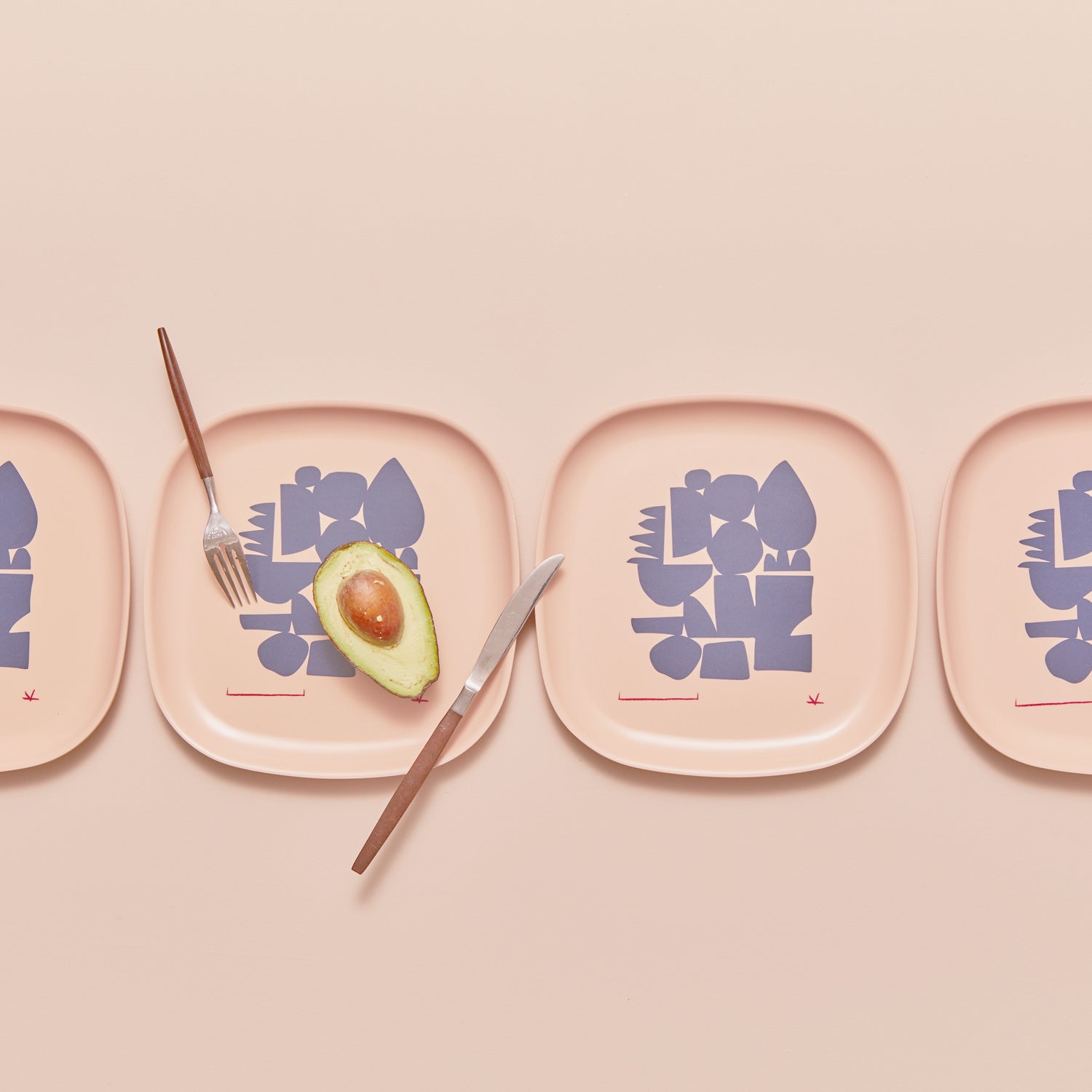 Illustrated Medium Plate Set #color_Blue-Series
