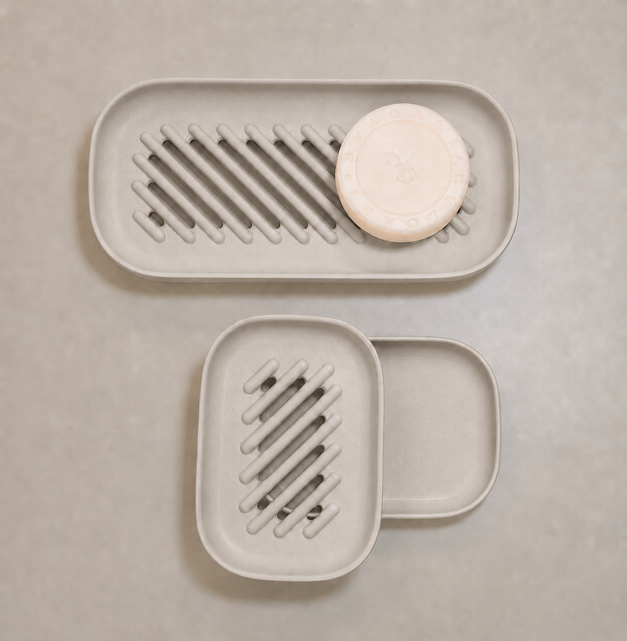 Self-Draining Soap Dish - Stone - Set of 2
