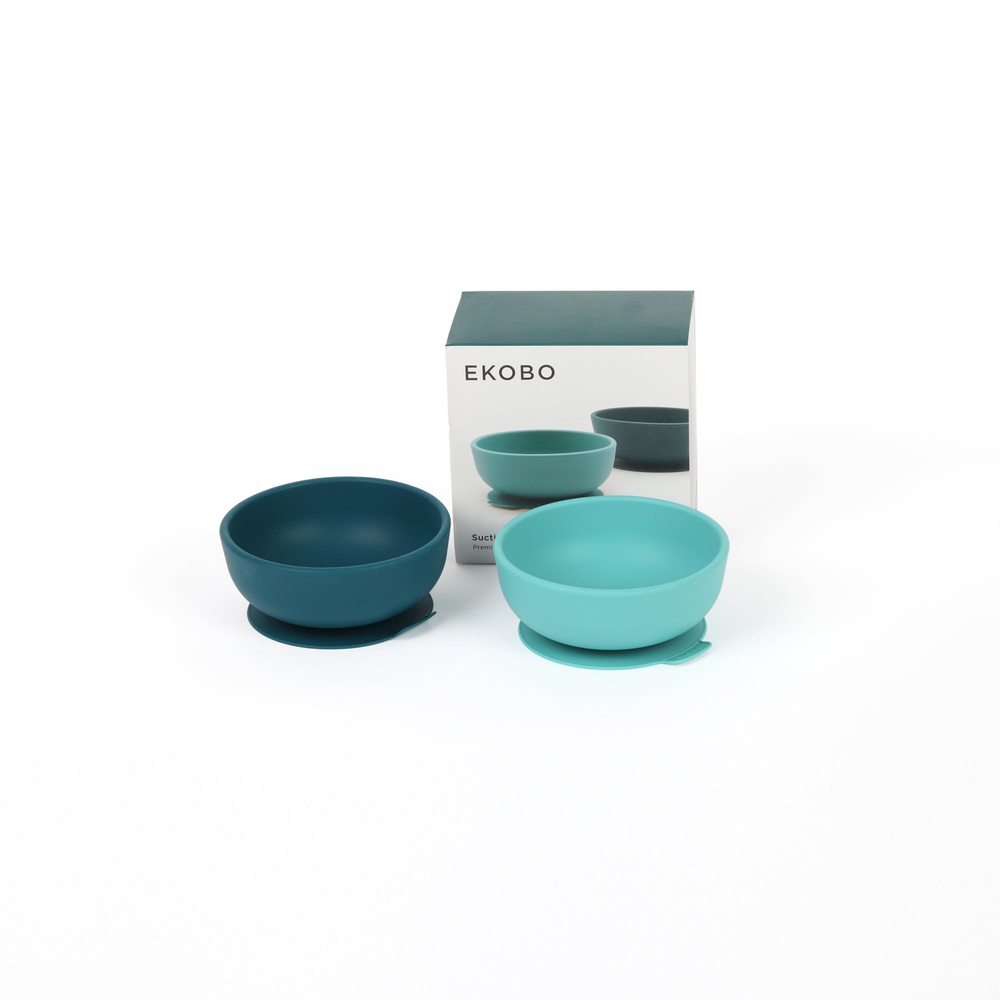 Silicone Suction Baby Bowl Set #color_Blue Abyss / Lagoon