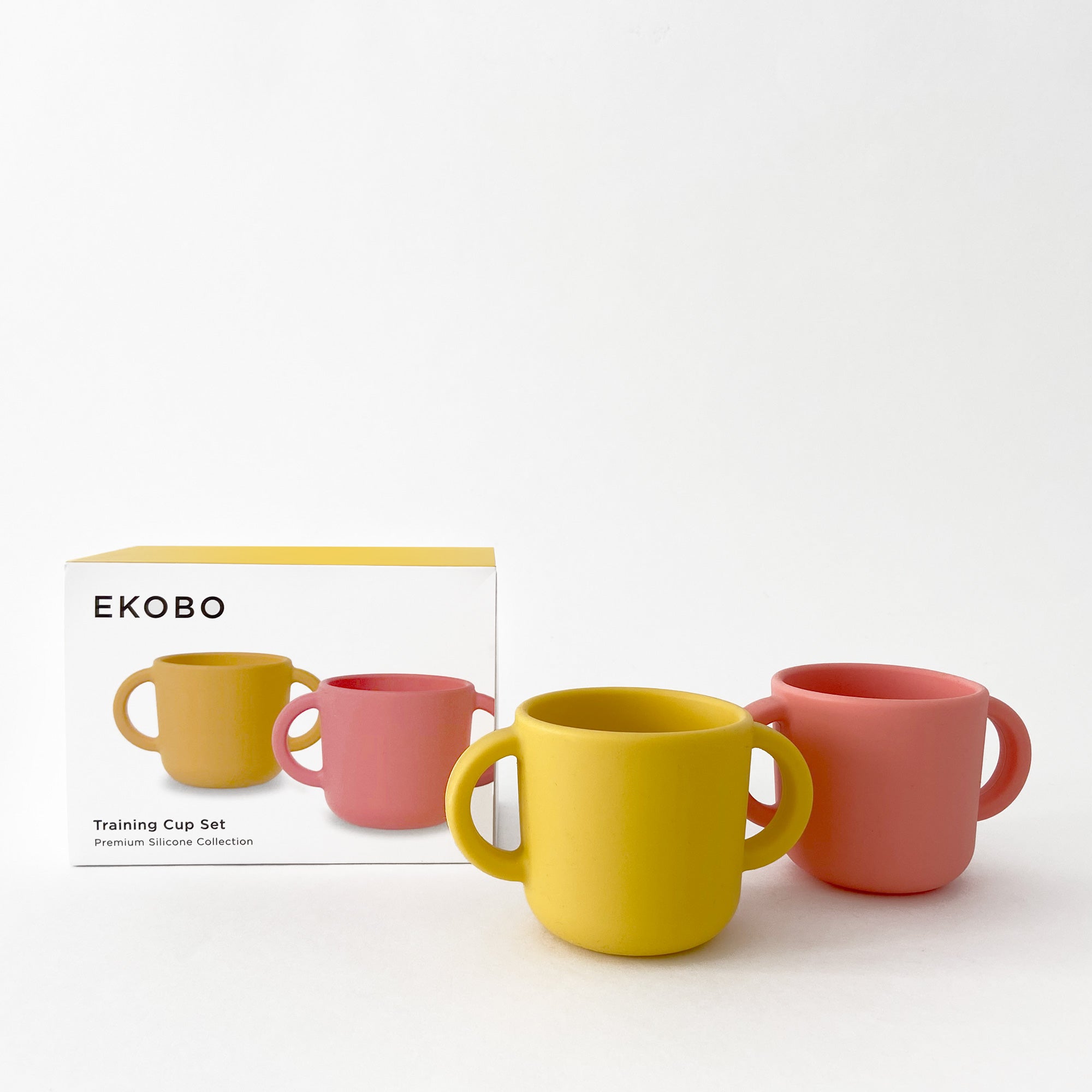 Silicone Training Cup Set - Coral / Mimosa