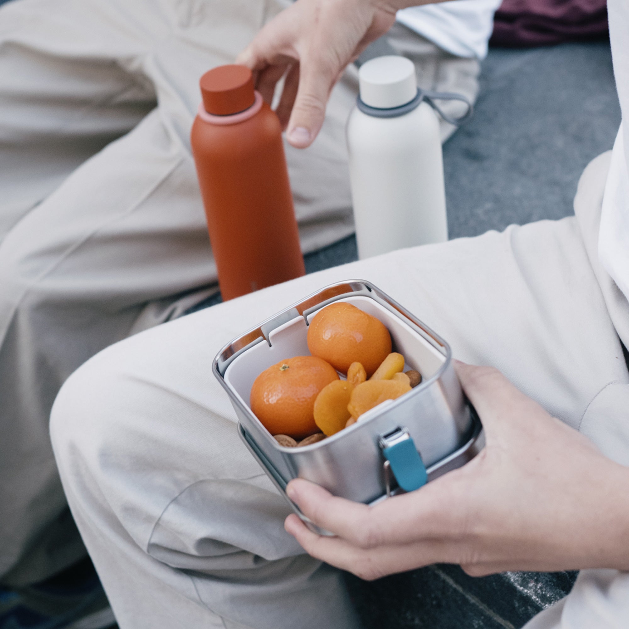 Stainless Steel Lunch Box with heat safe insert - Blue Abyss EKOBO