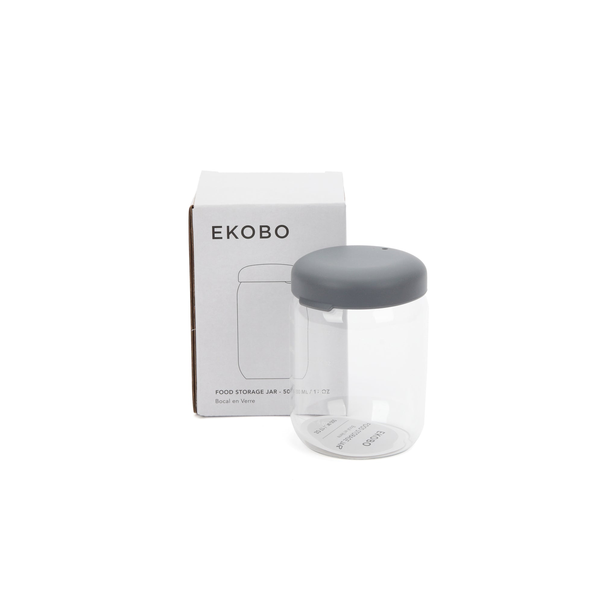 Food Storage Jar in Borosilicate Glass - 17 oz #color_Storm