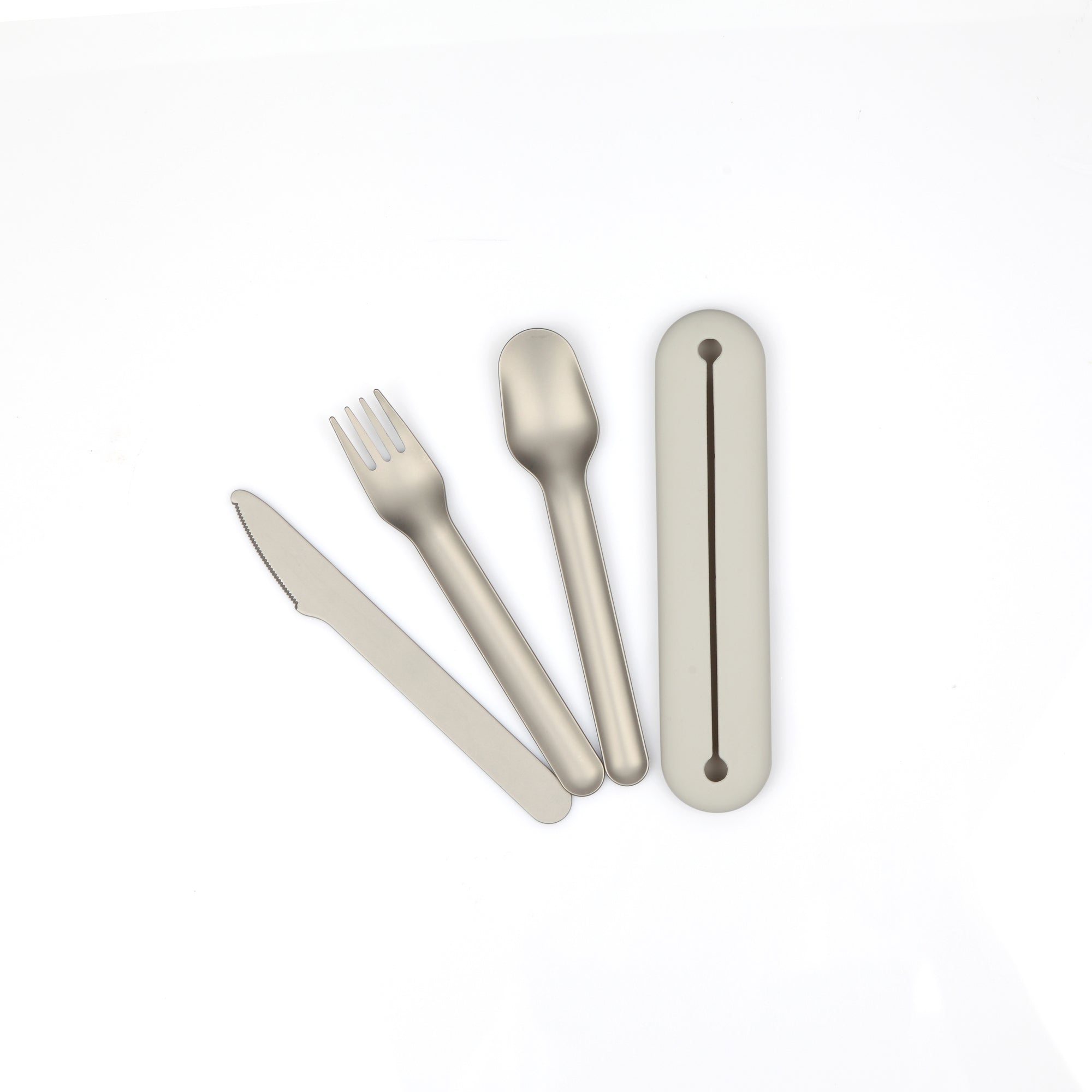 Stainless Steel Cutlery Trio with Silicone Case