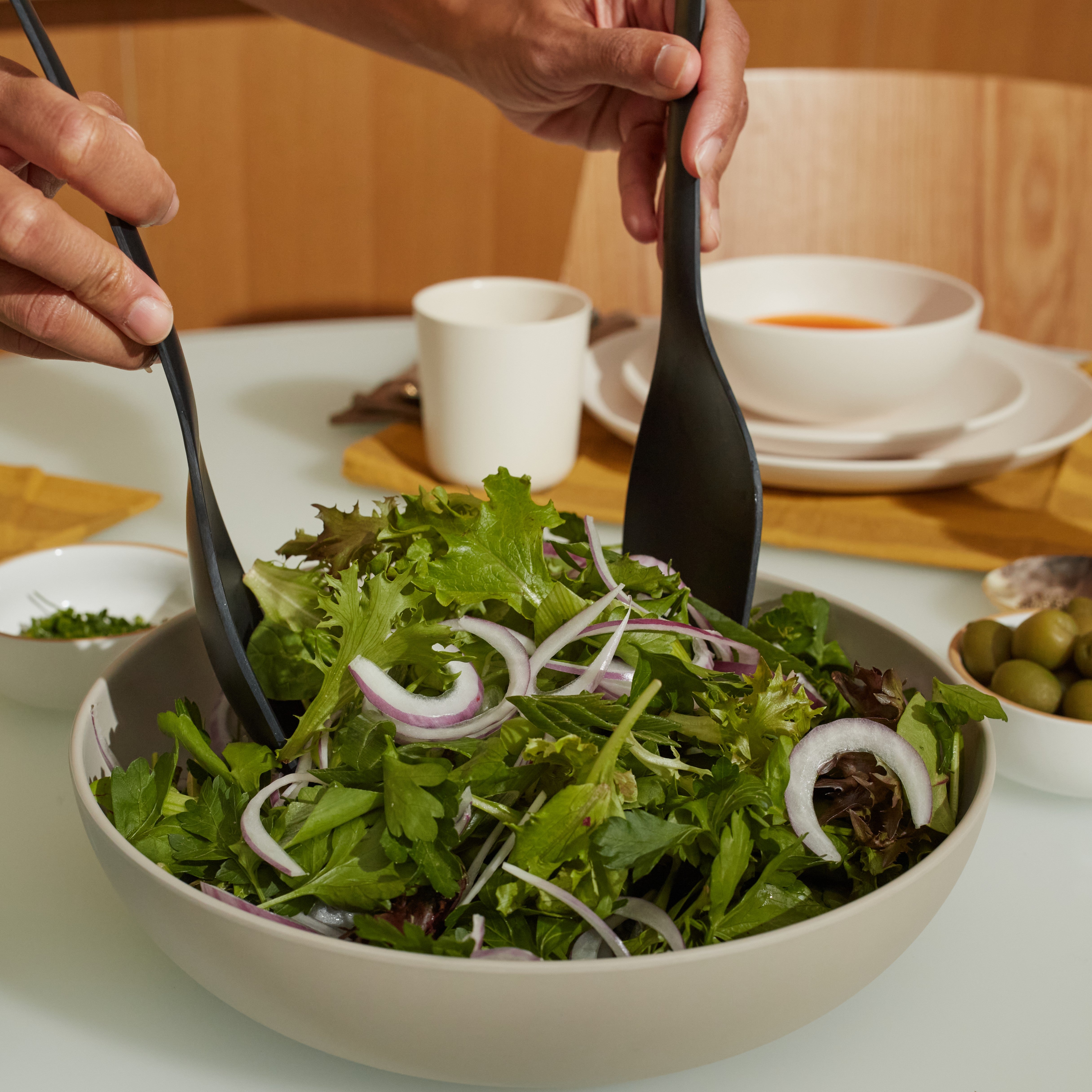 Medium Round Salad Bowl  - Stone