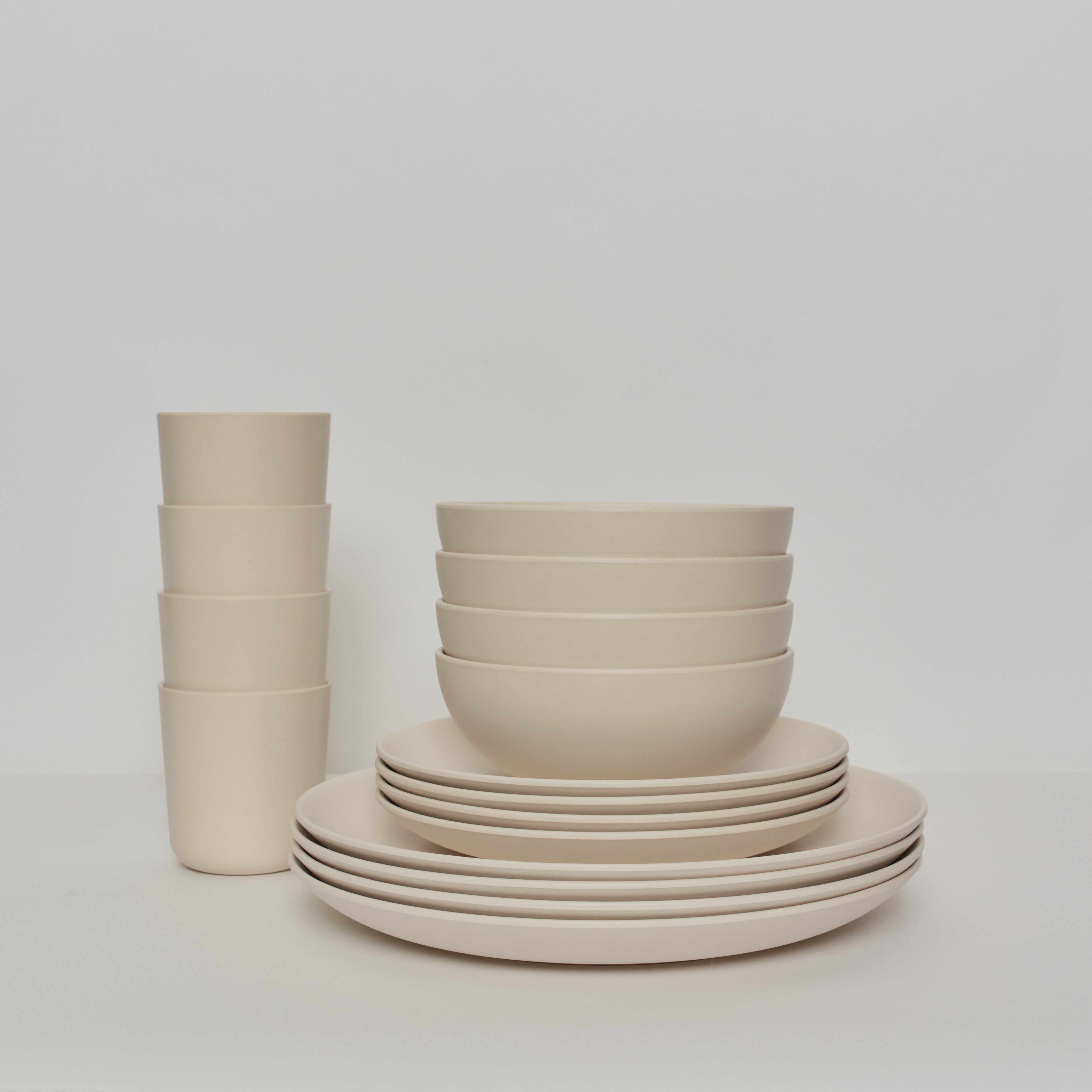 Dining Essentials 12 Piece Round Set - Off White