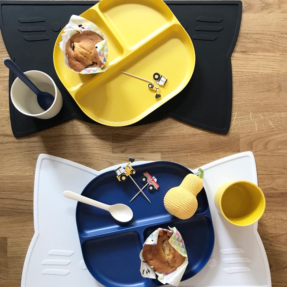 Divided Plate with rim - Set of 2 #color_Royal Blue