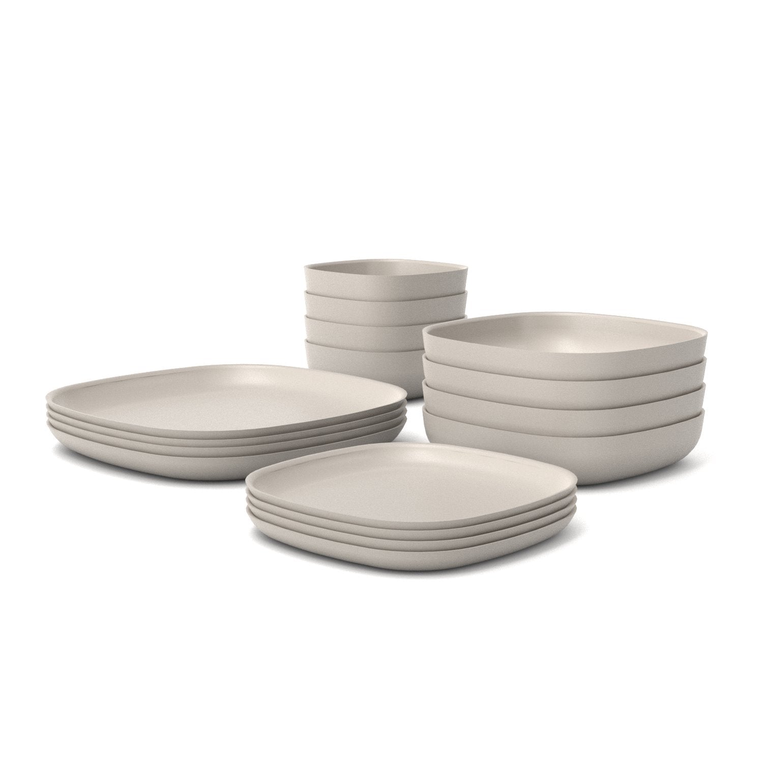 Dining Essentials 16 Piece Set #color_Stone