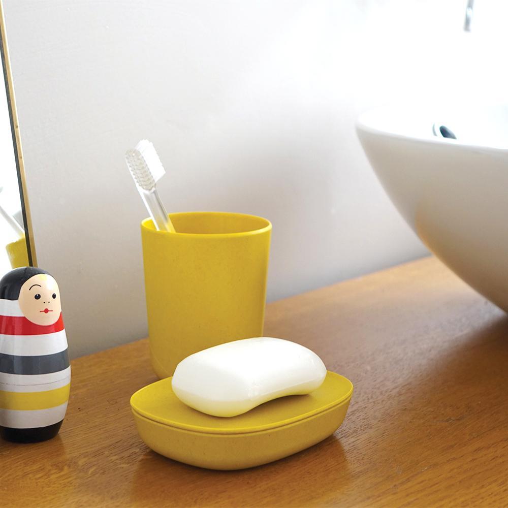 Toothbrush Holder / Bathroom Cup - Set of 2 #color_Lemon