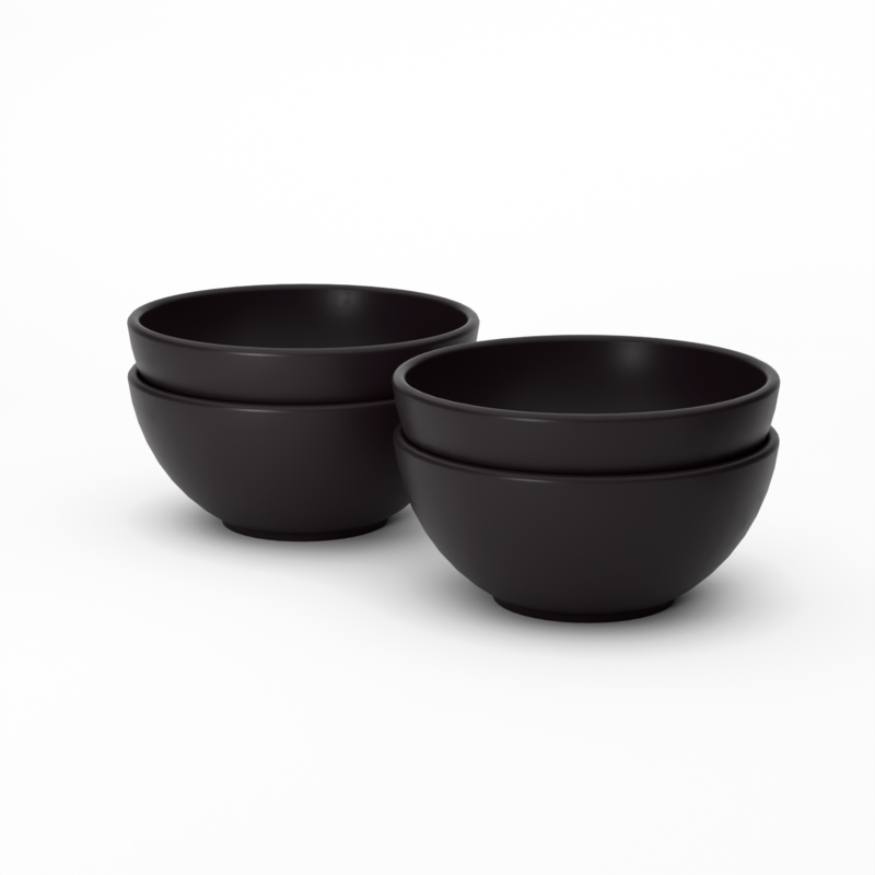Round Small Bowl - Set of 4 #color_Black