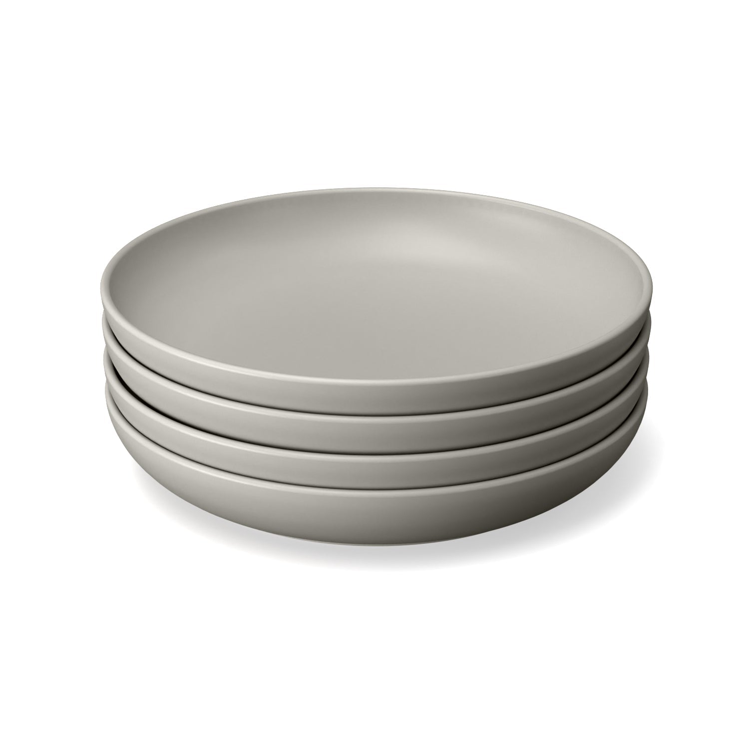 Round Deep Plate - Set of 4 #color_Stone