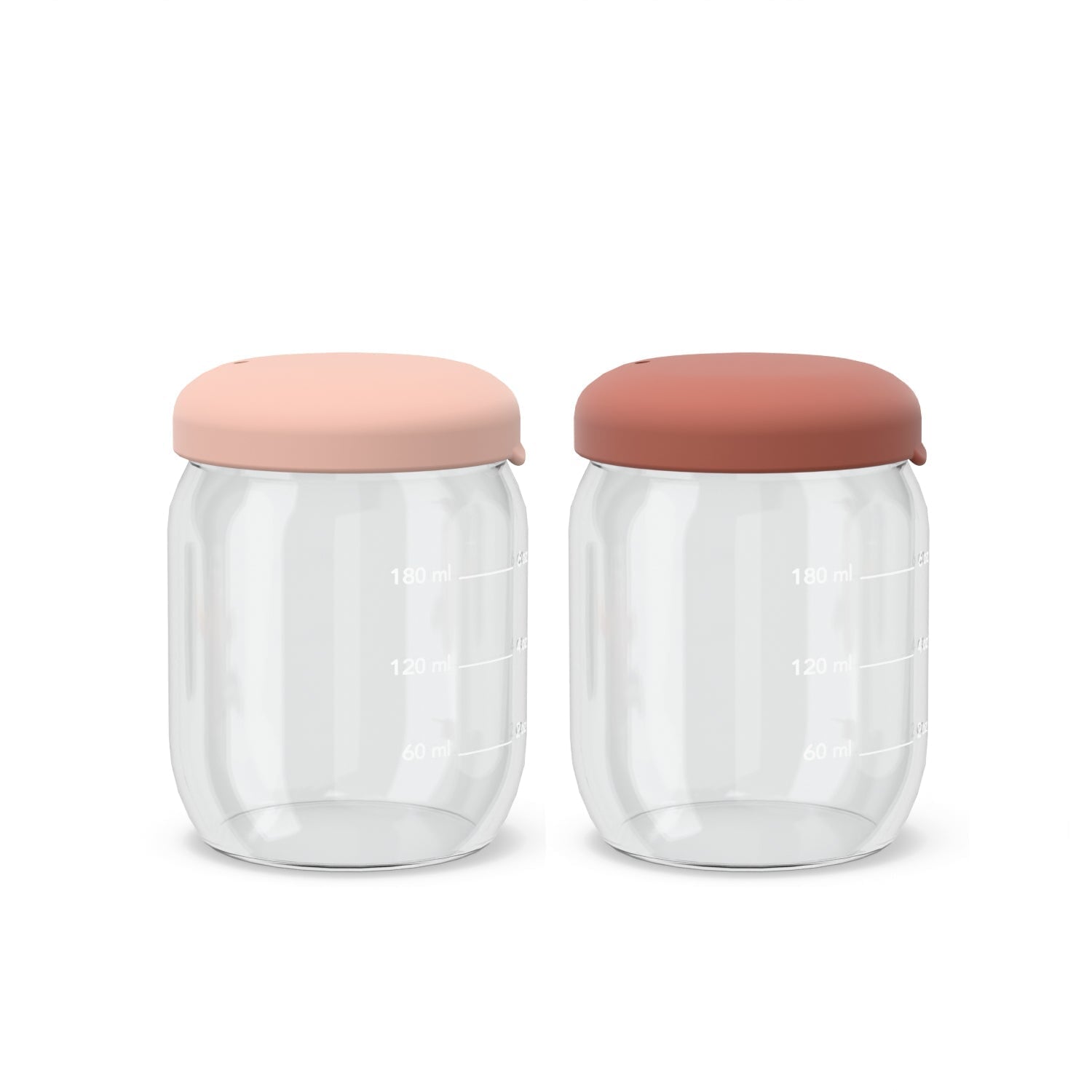 Food Storage Jar Set in Borasilicate Glass 180 ml - Blush / Terracotta Kids EKOBO