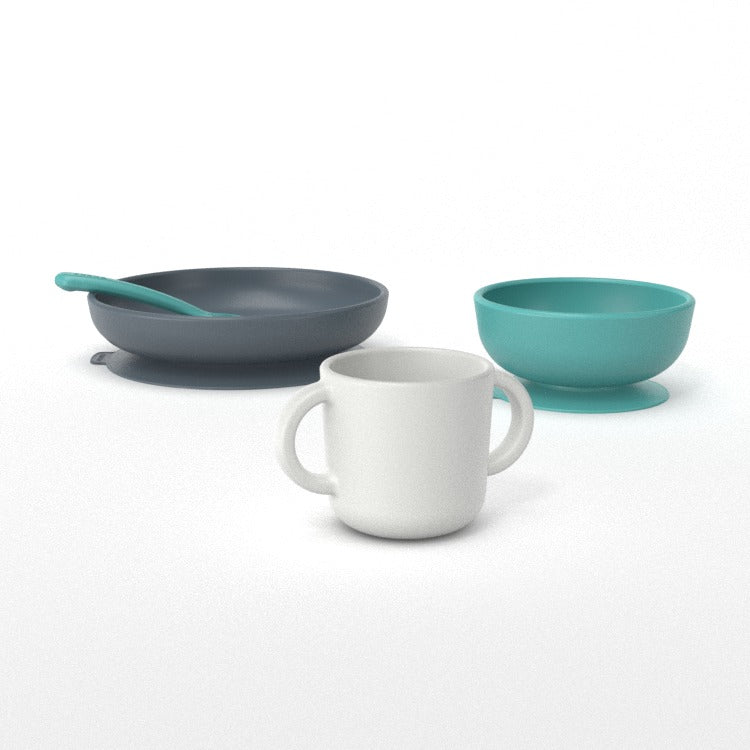 Silicone Baby Meal Set #color_Lagoon