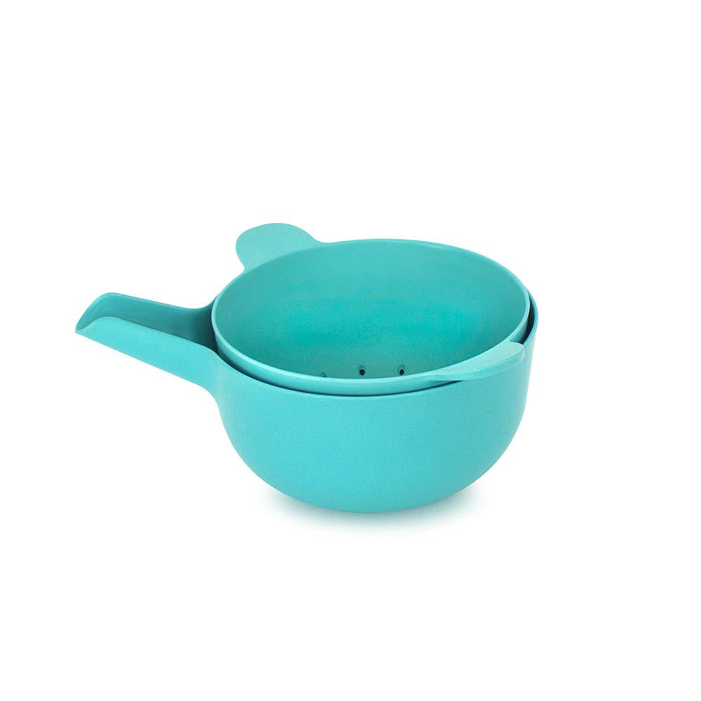 Small Mixing Bowl and Colander Set #color_Lagoon