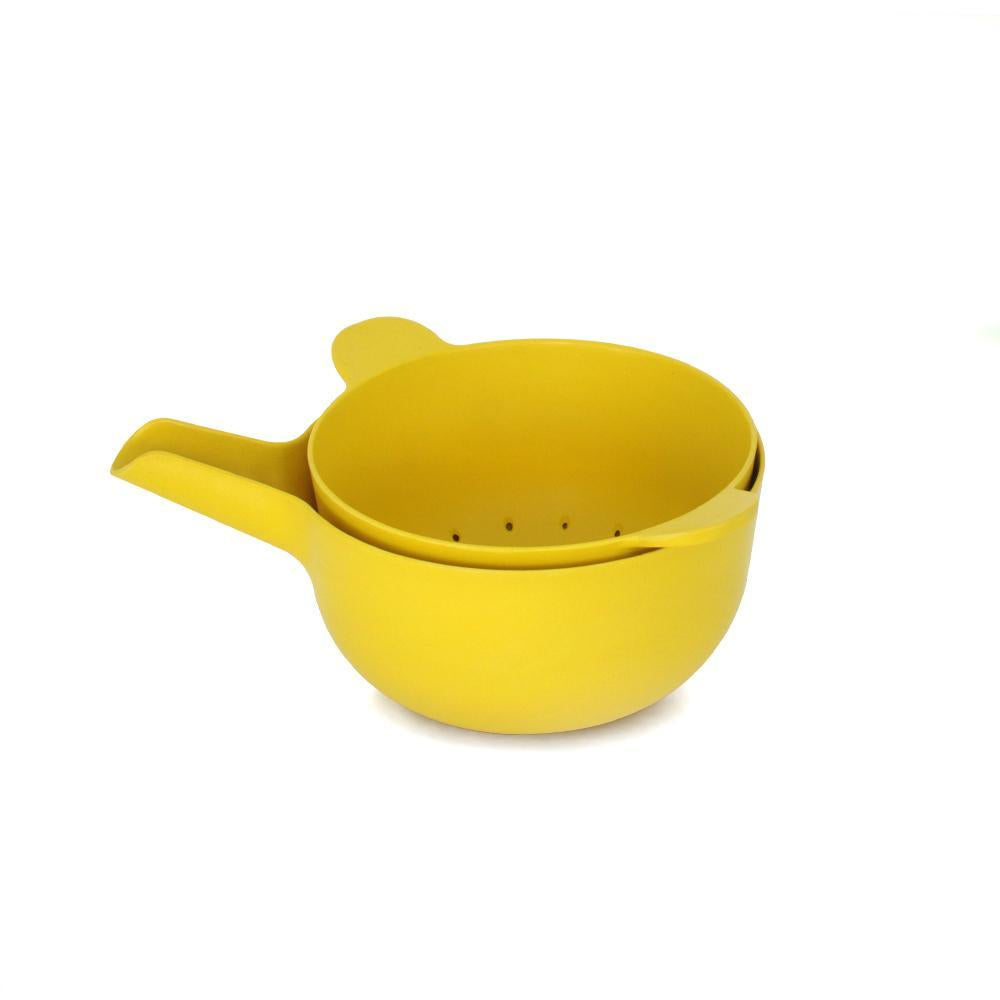 Small Mixing Bowl and Colander Set #color_Lemon