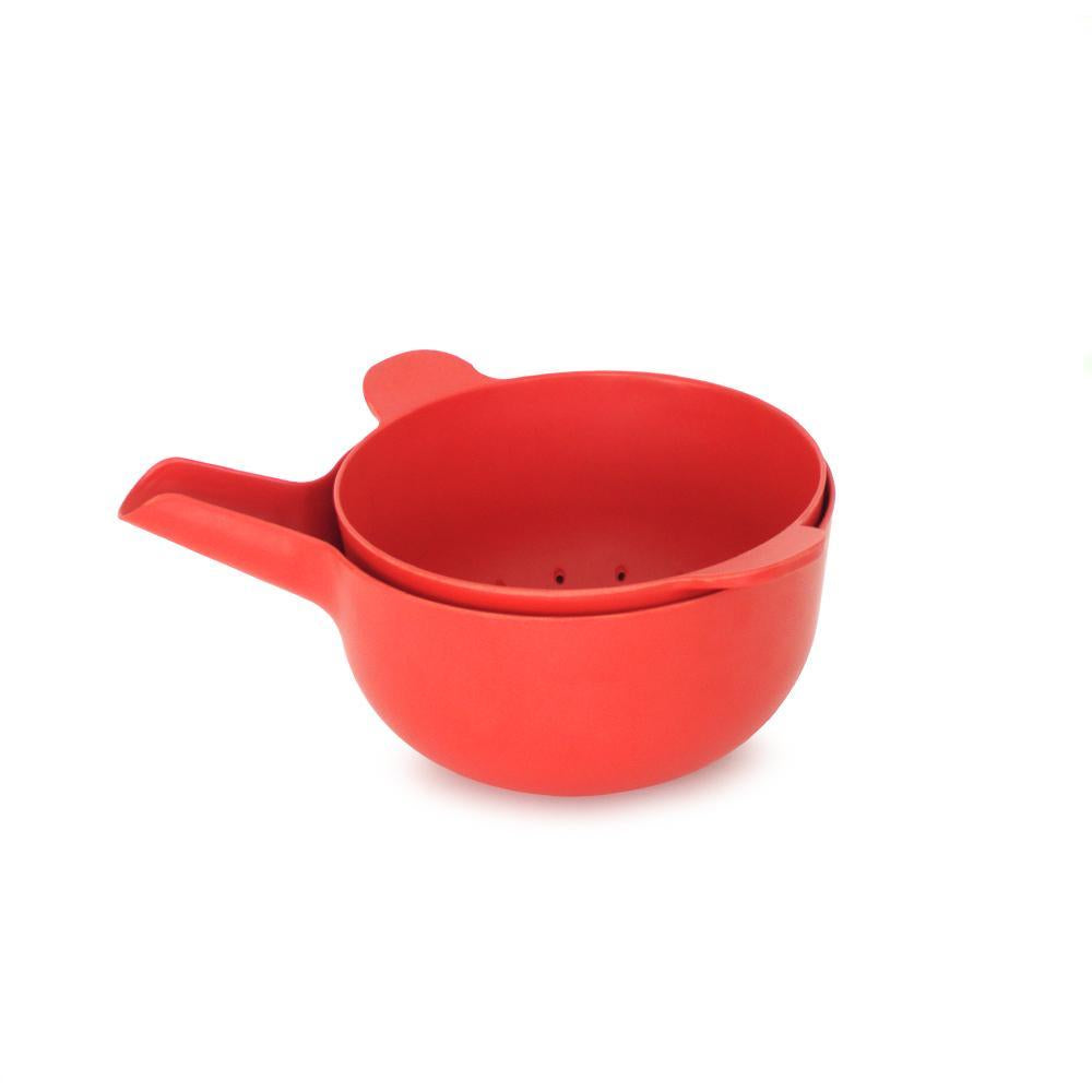 Small Mixing Bowl and Colander Set #color_Tomato