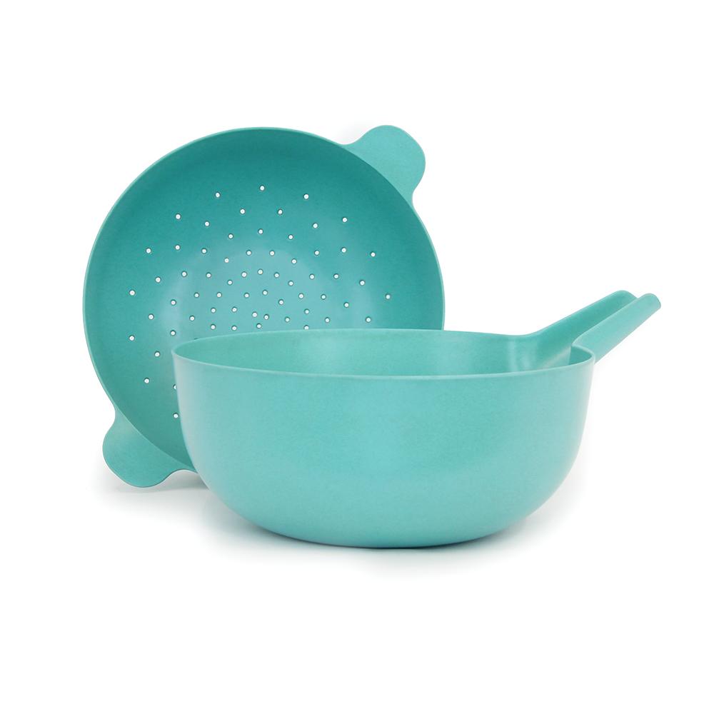 Large Mixing Bowl and Colander Set #color_Lagoon