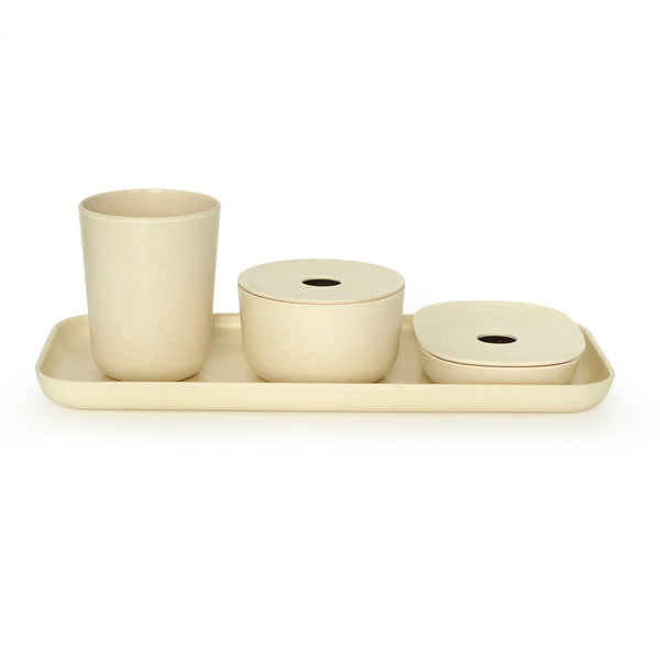 4-Piece Bathroom Counter Set - Off White