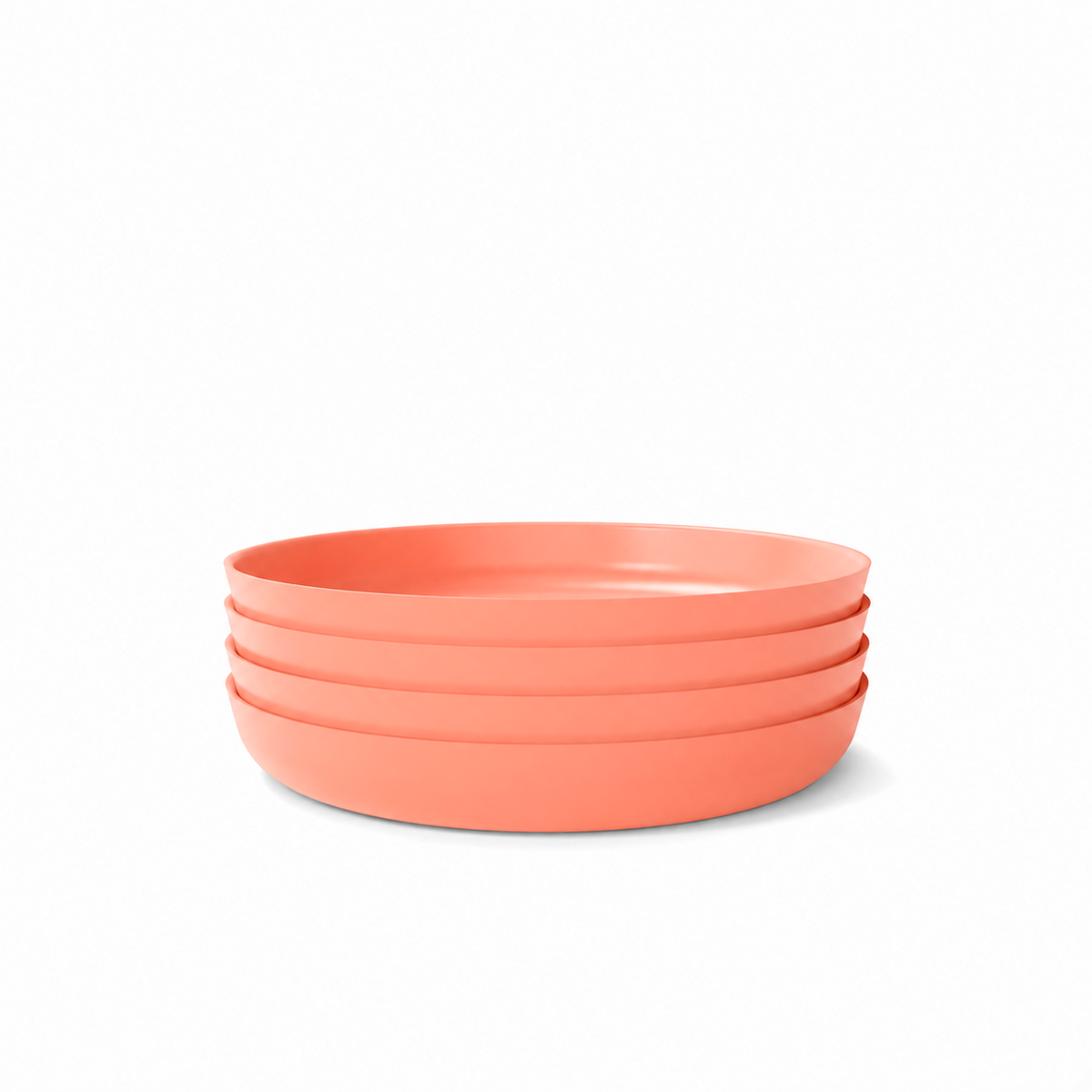 Kids Plate - Set of 4 #color_Coral