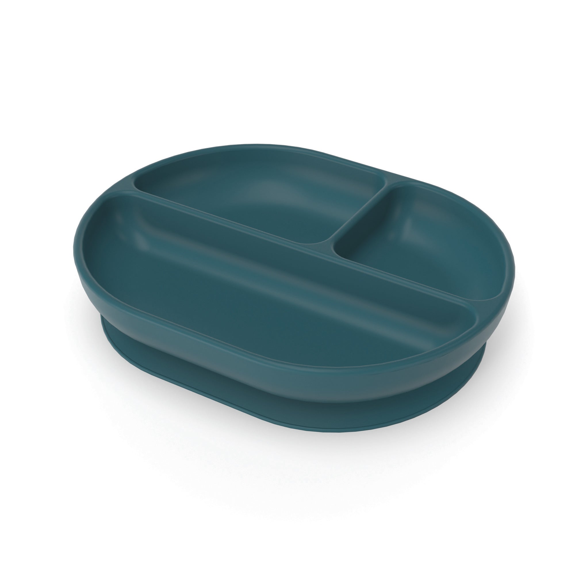 Silicone Divided Baby Suction Plate #color_Blue-Abyss