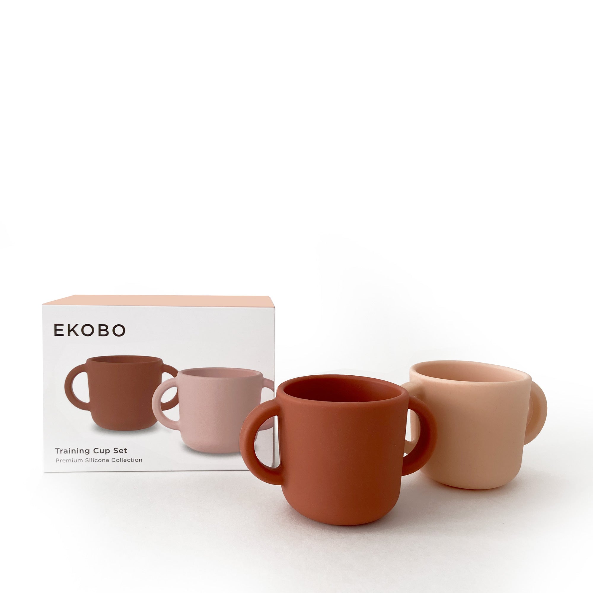 Silicone Training Cup Set #color_Blush / Terracotta