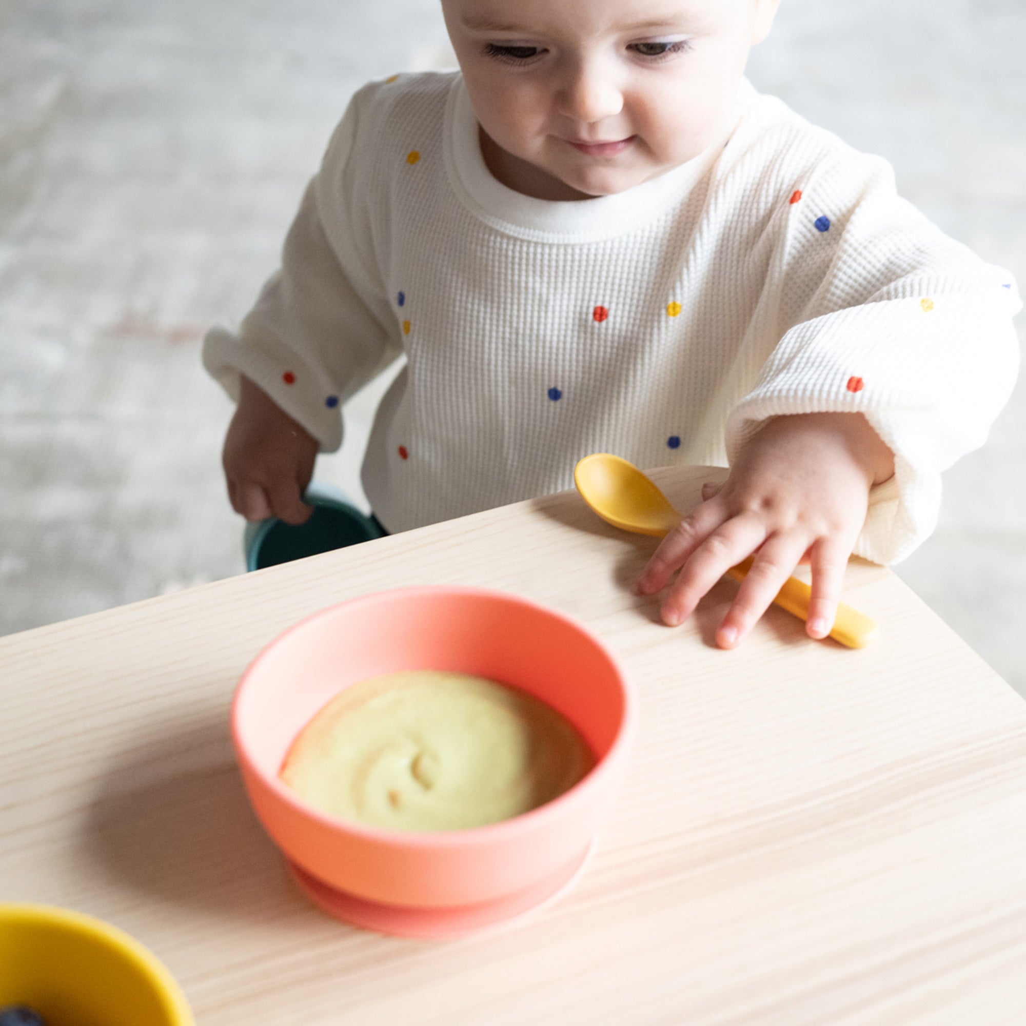 Silicone Suction Baby Bowl Set #color_Coral / Mimosa