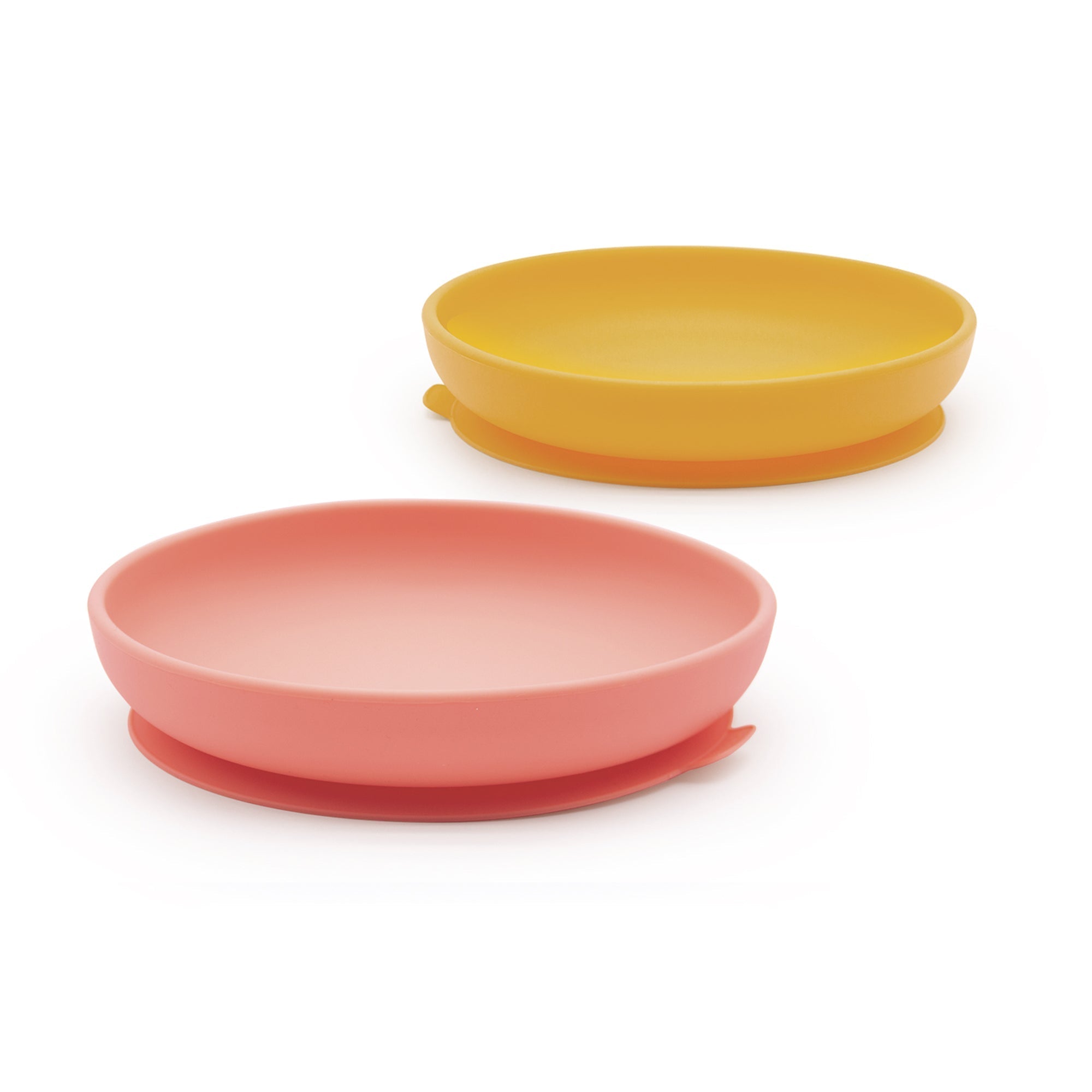 Silicone Suction Baby Plate Set #color_Coral / Mimosa